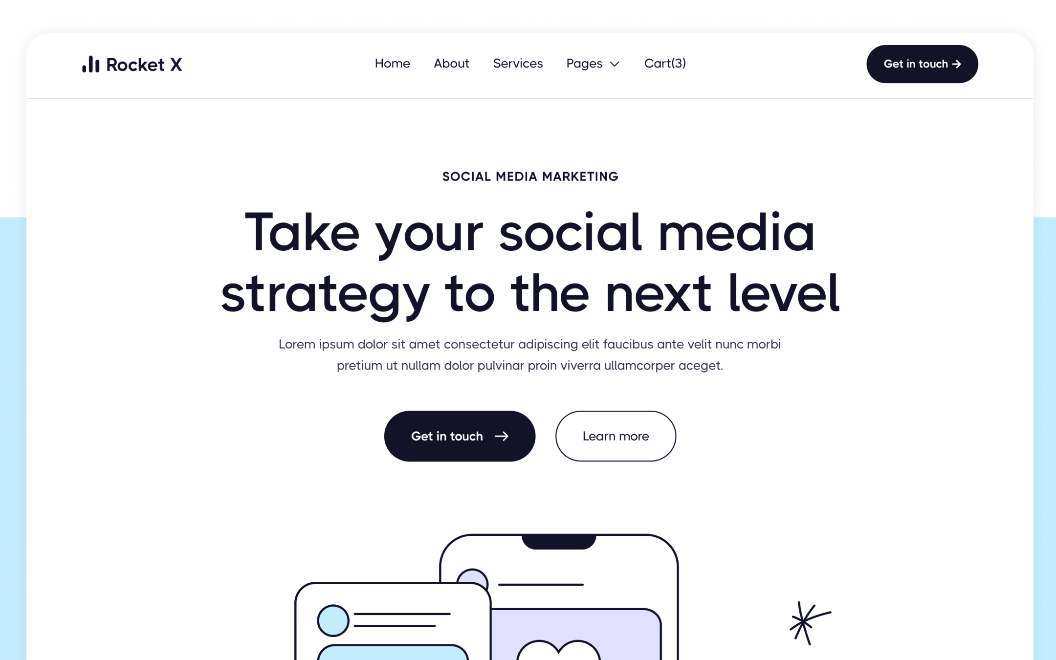 Rocket X Template para Webflow