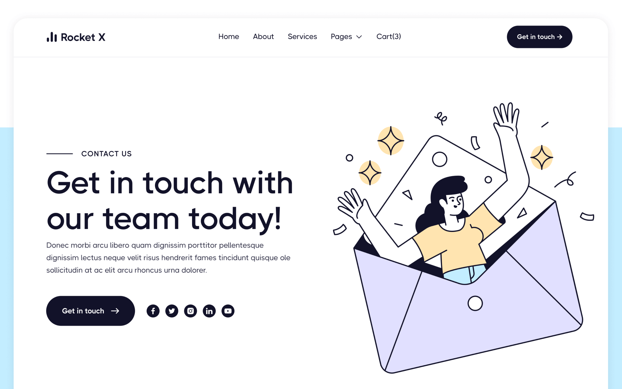 Rocket X Template para Webflow