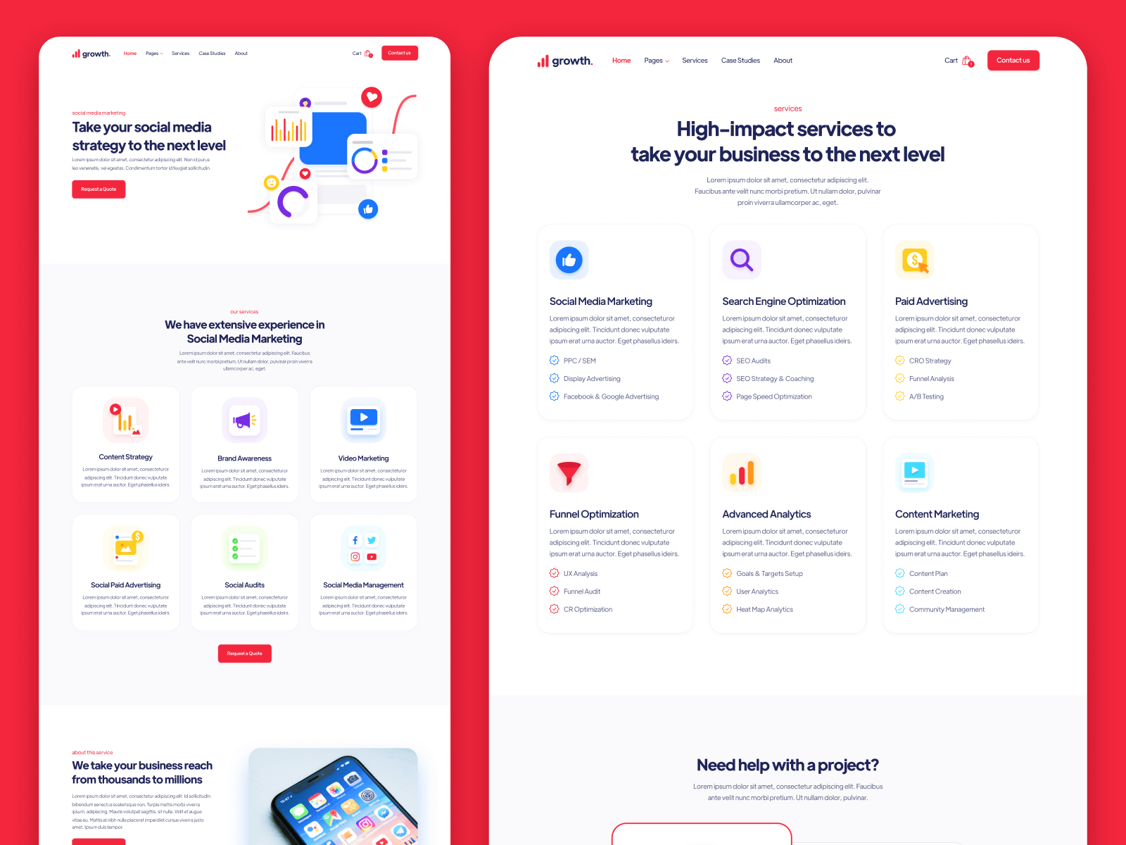 Template de Agencia de Social Media Marketing para Webflow