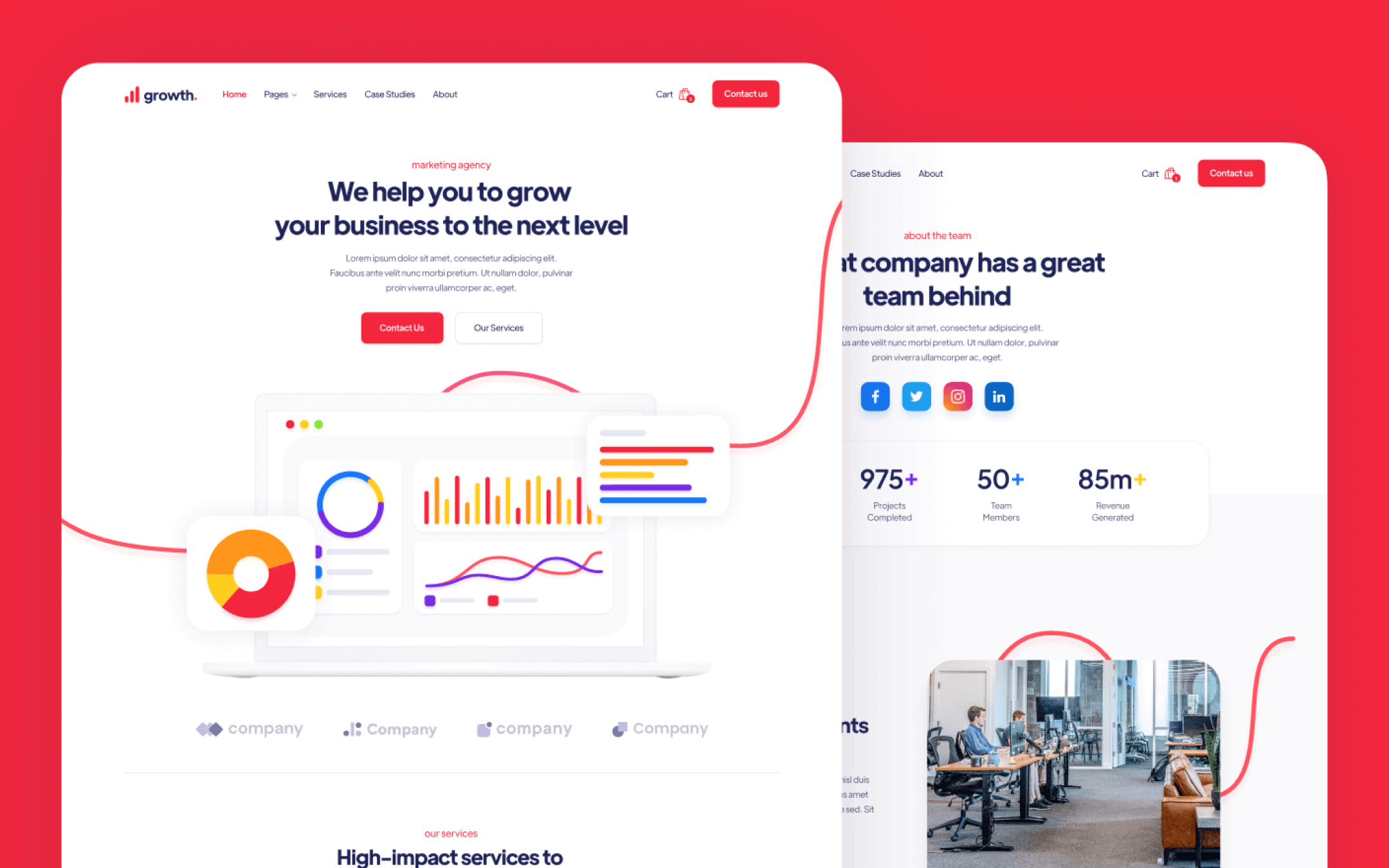 Plantilla de Agencia de Marketing para Webflow