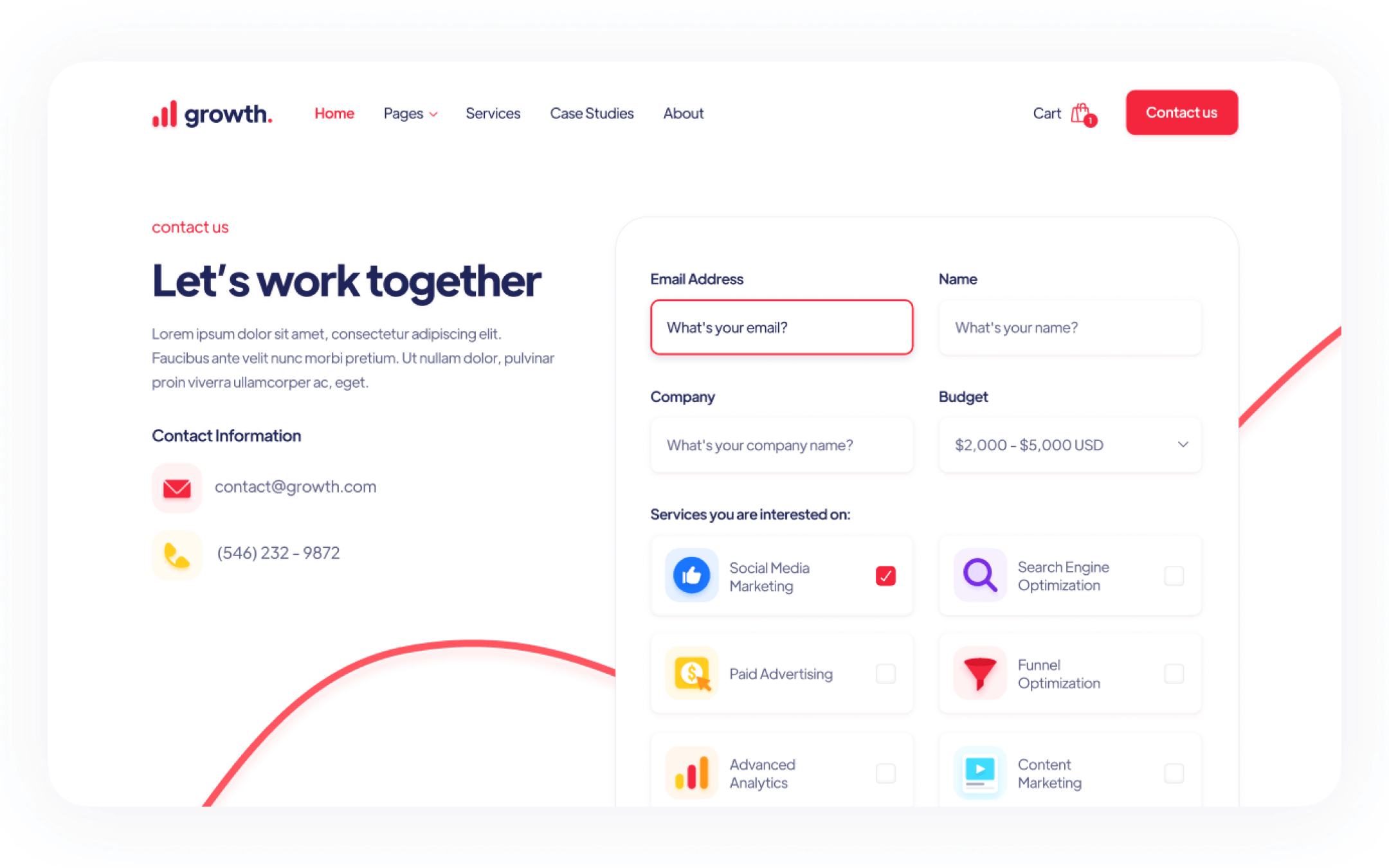 Growth Template para Webflow