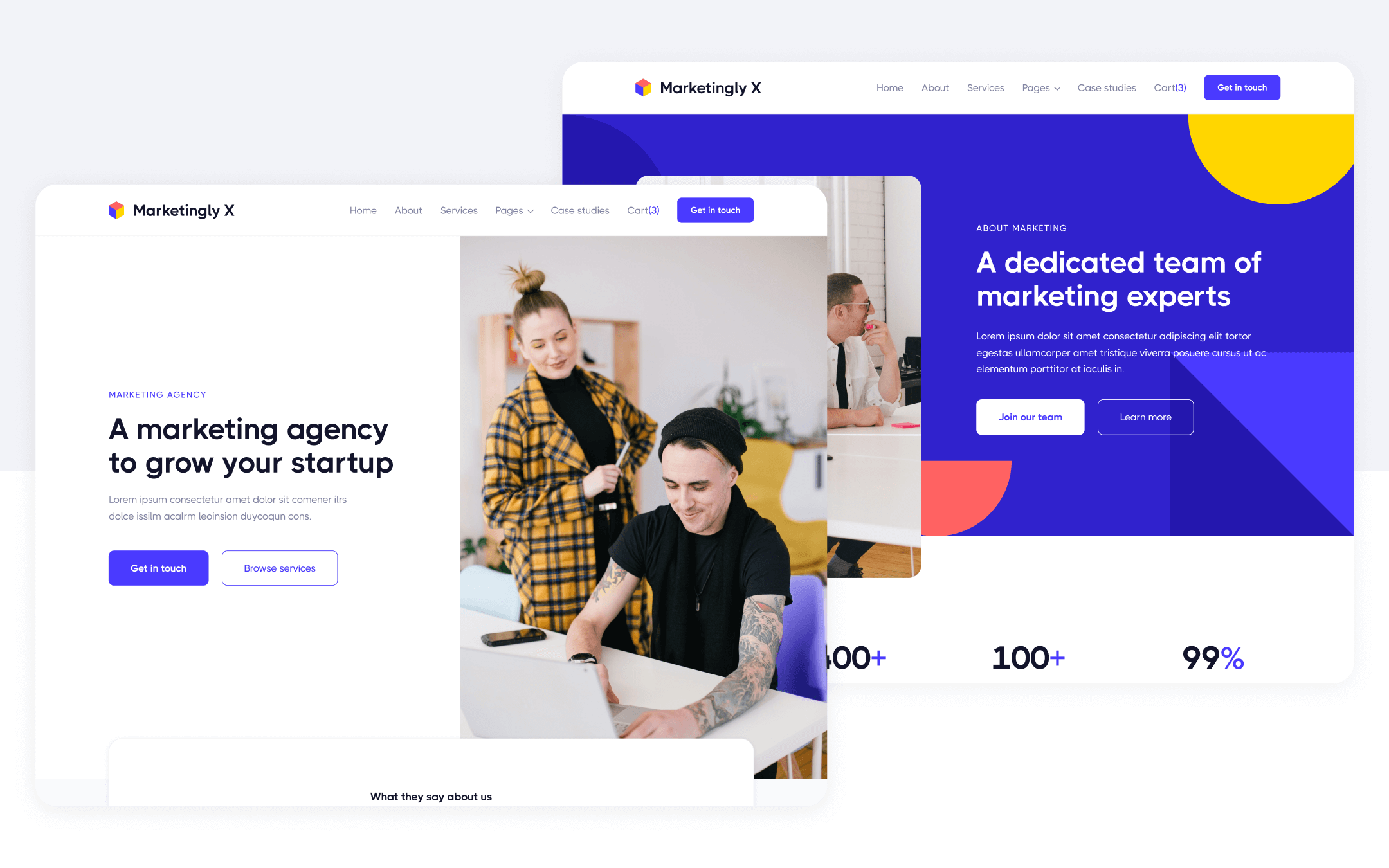 Marketingly X Template para Webflow