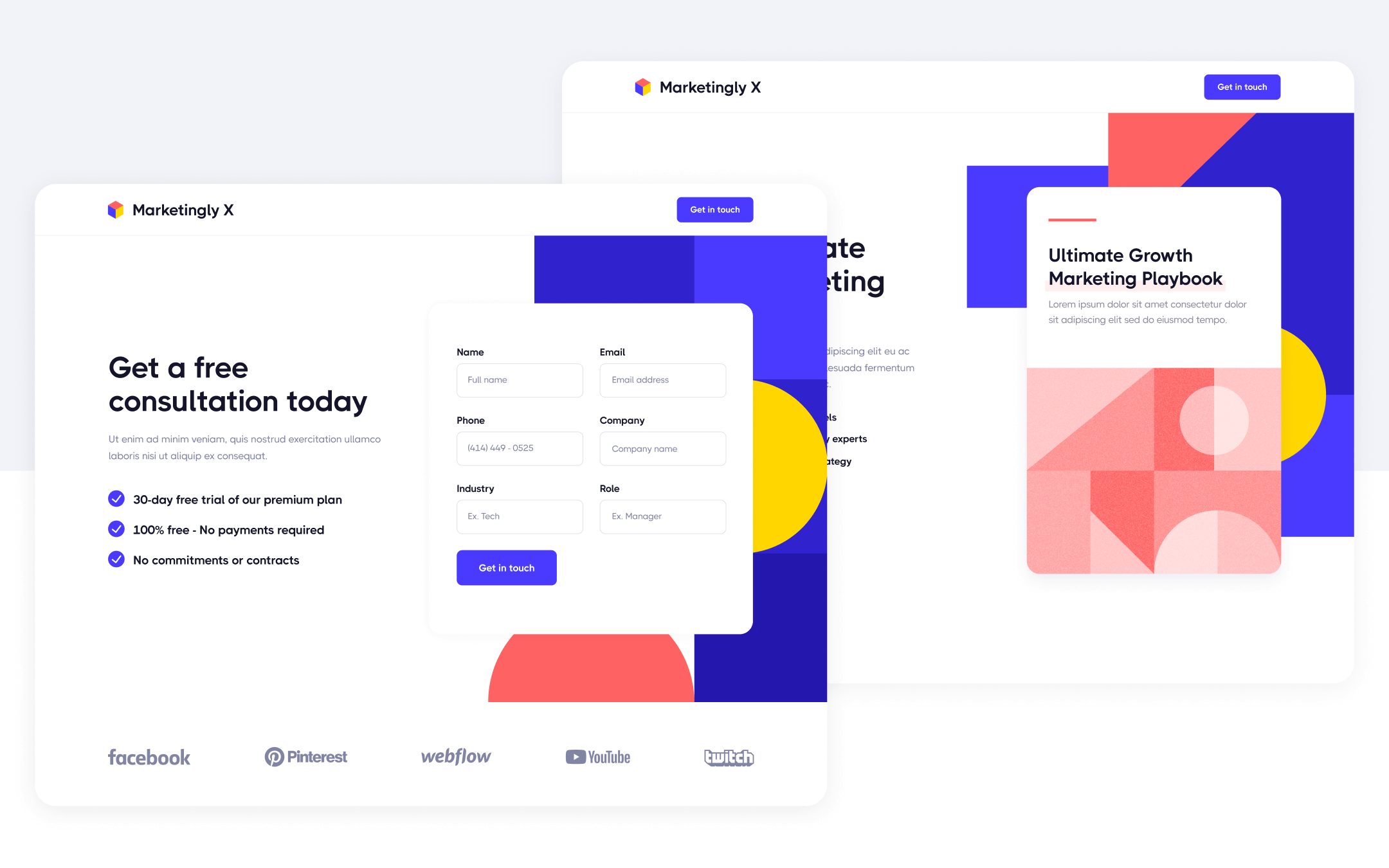 Marketingly X Template para Webflow