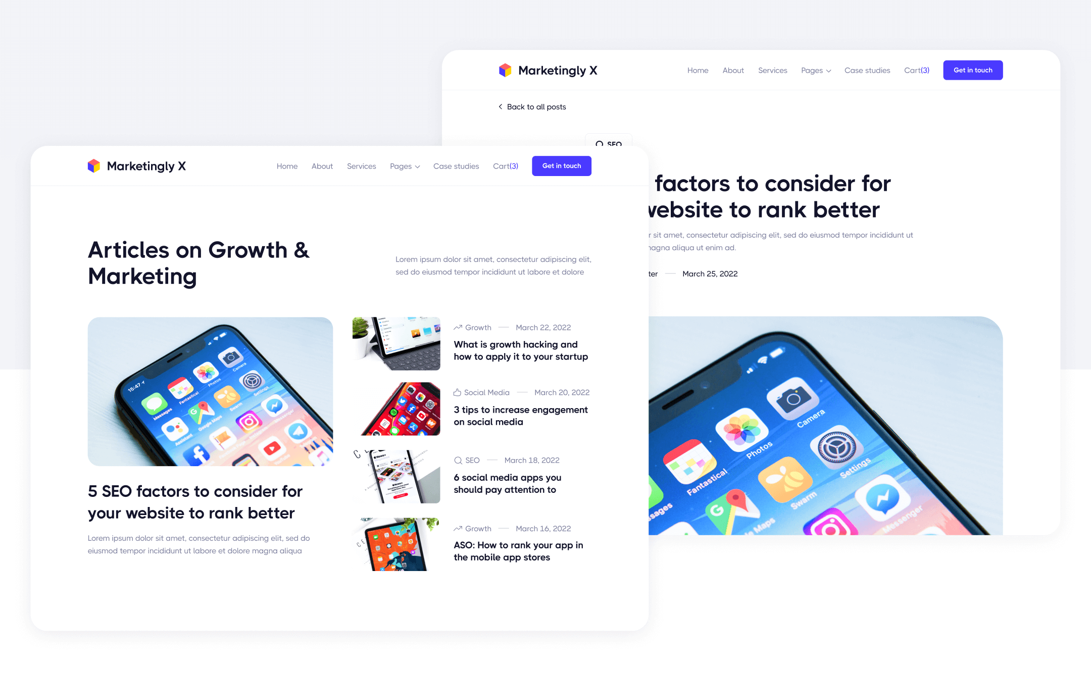 Marketingly X Template para Webflow
