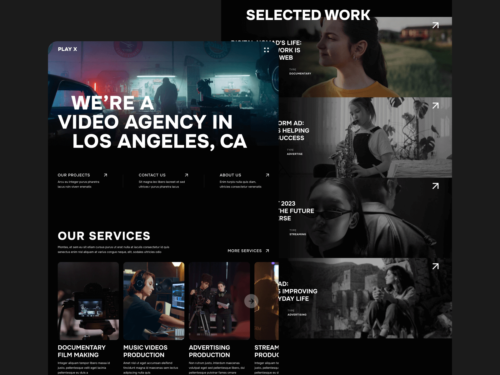 Template de Edición de Video para Webflow