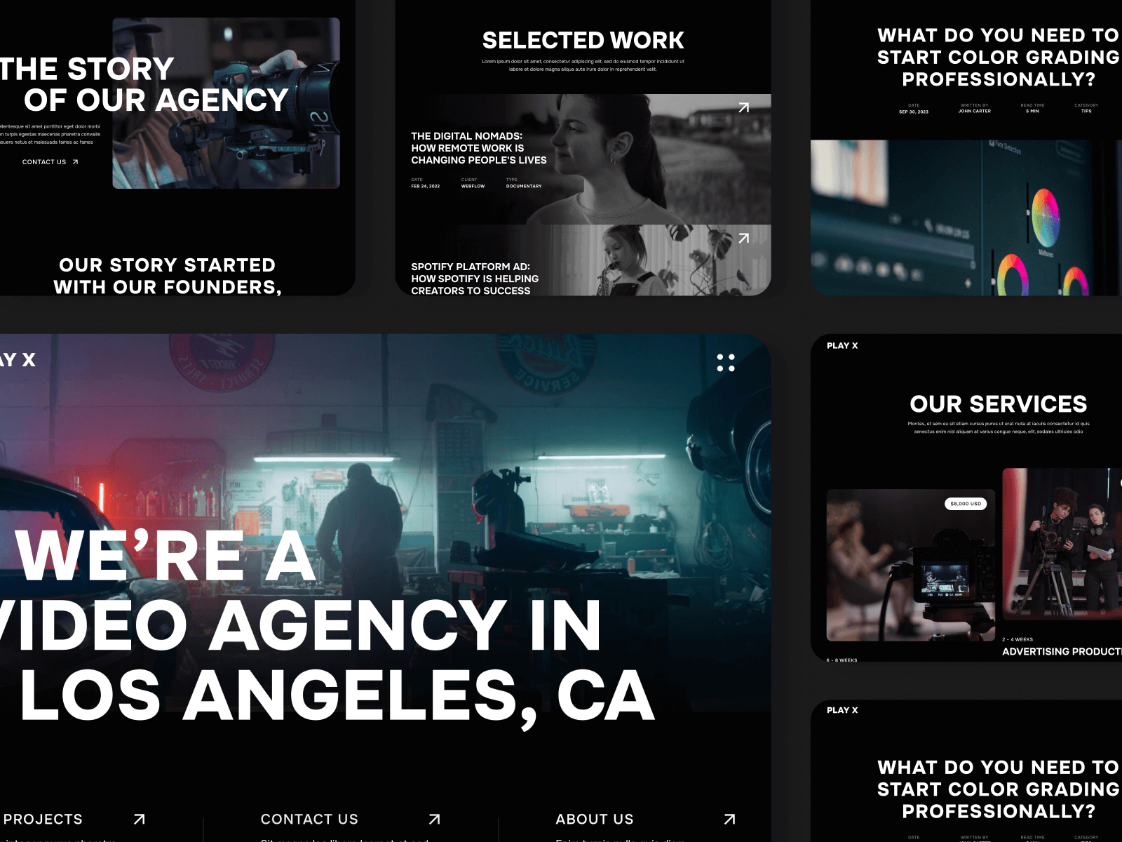 Plantilla de Edición de Video para Webflow