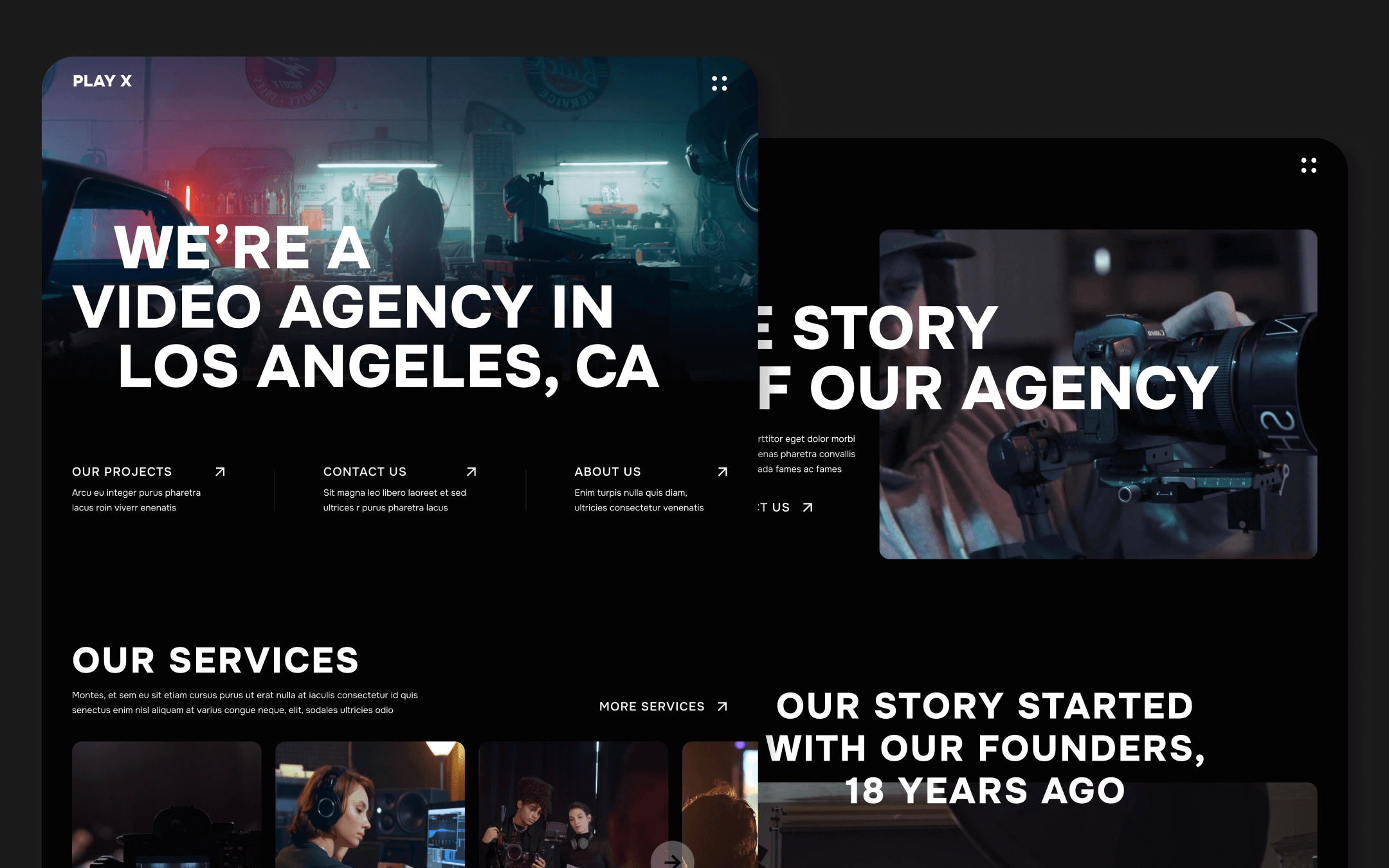 Plantilla de Agencia de Producción de Video para Webflow
