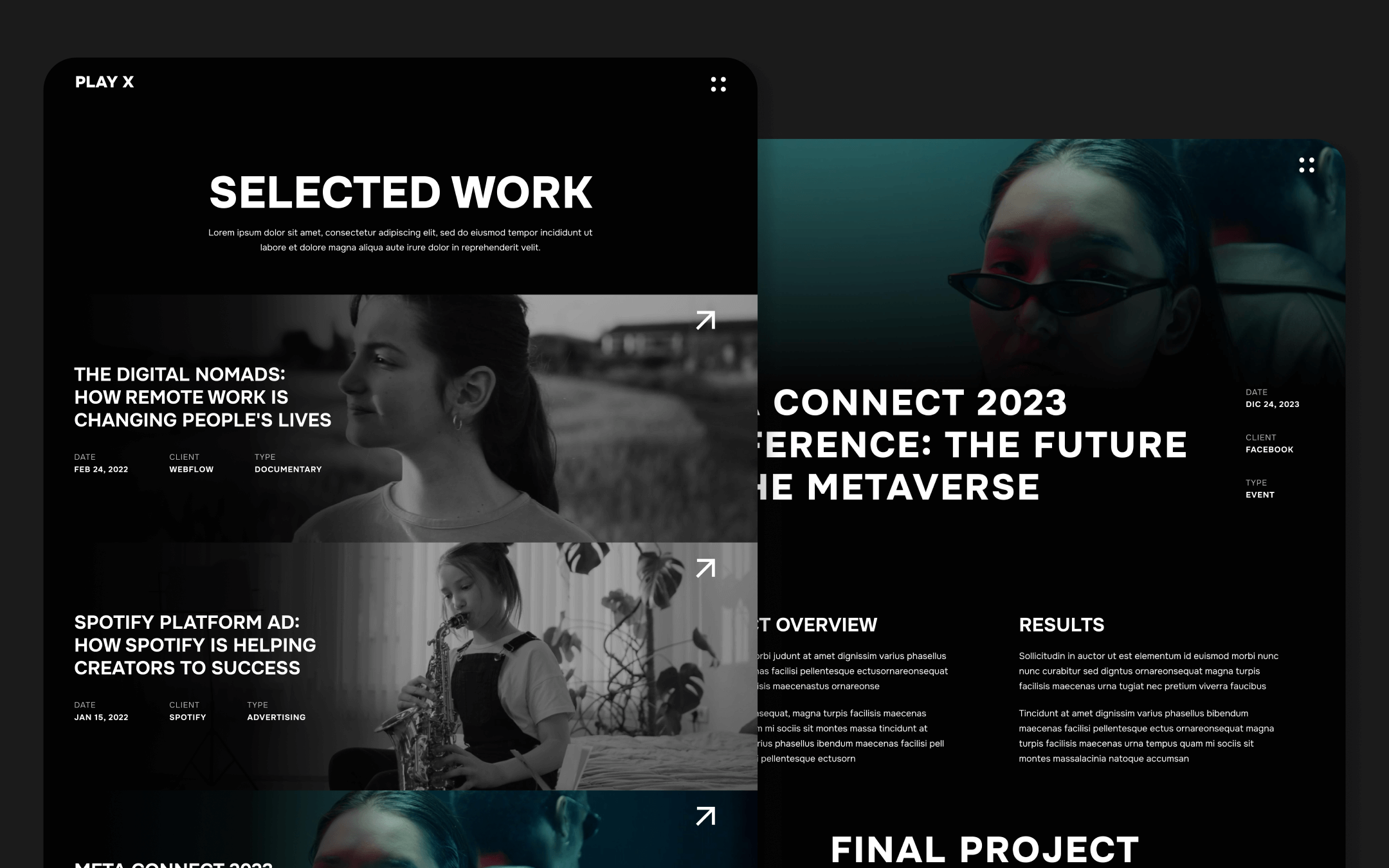 Play X Template para Webflow