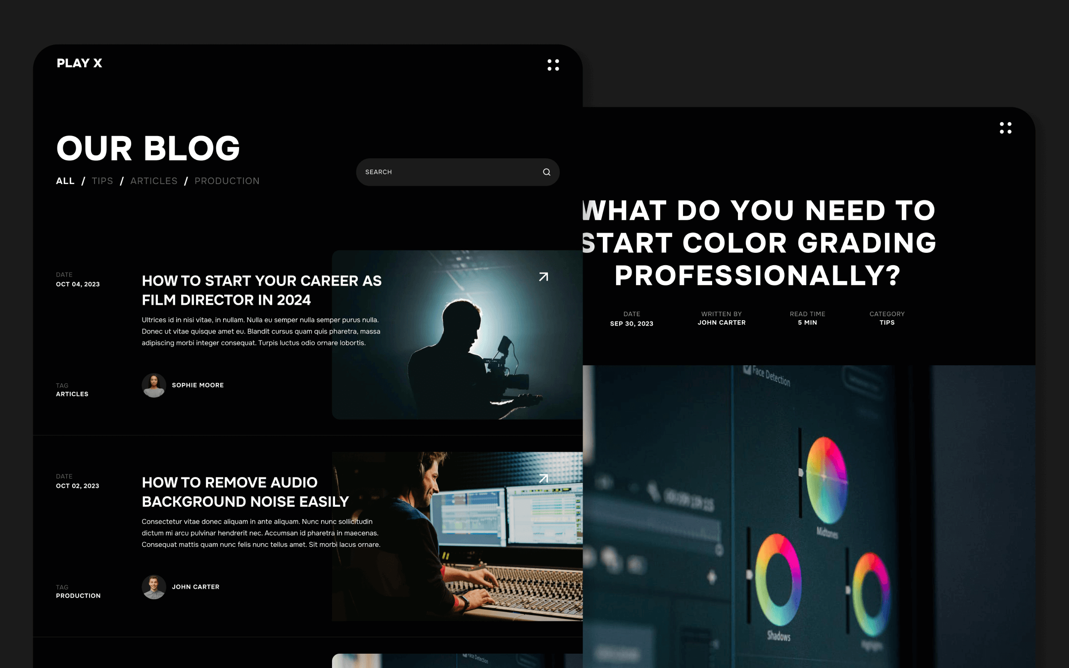 Play X Template para Webflow