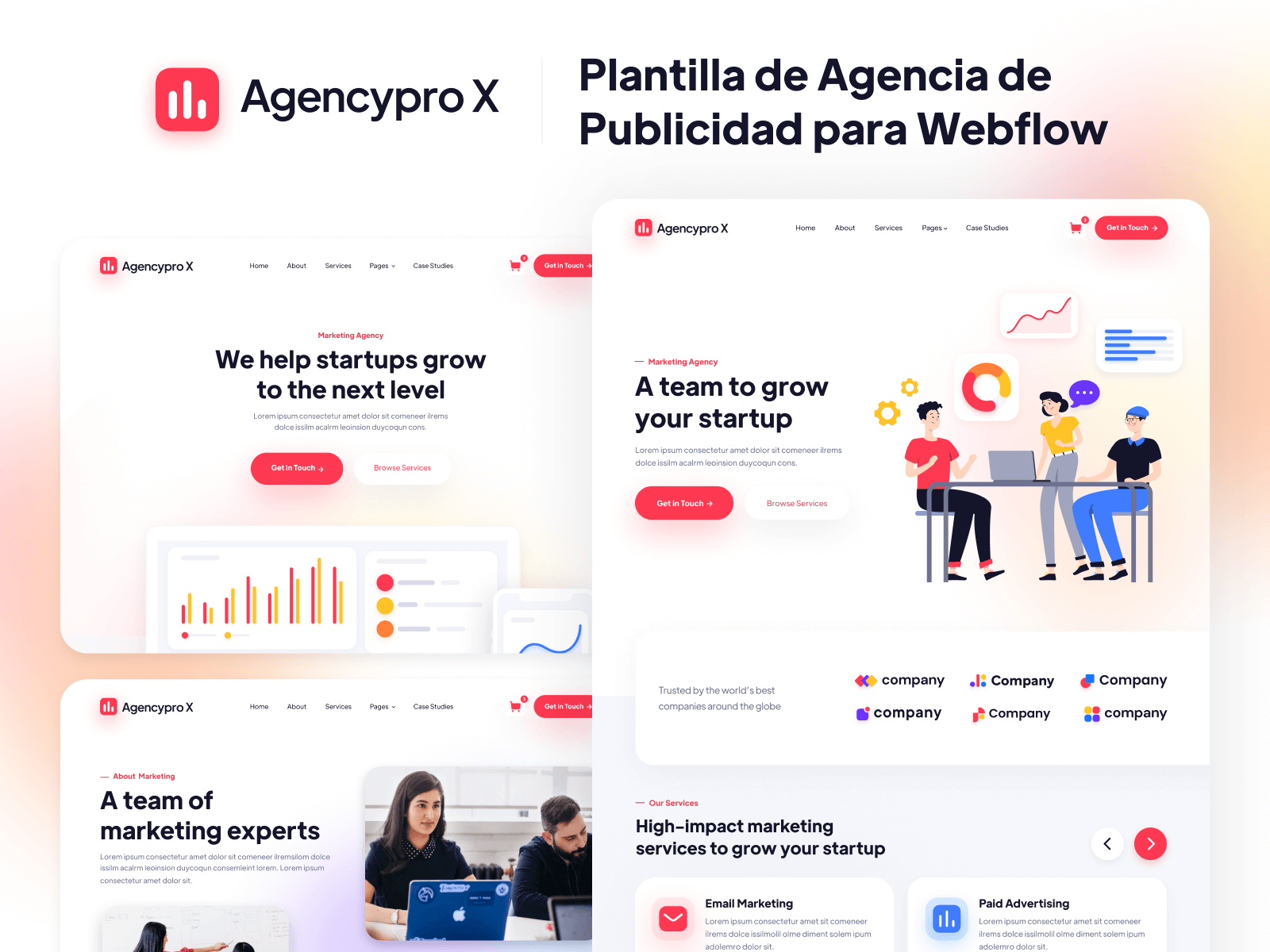 Plantilla de Agencia de Publicidad para Webflow