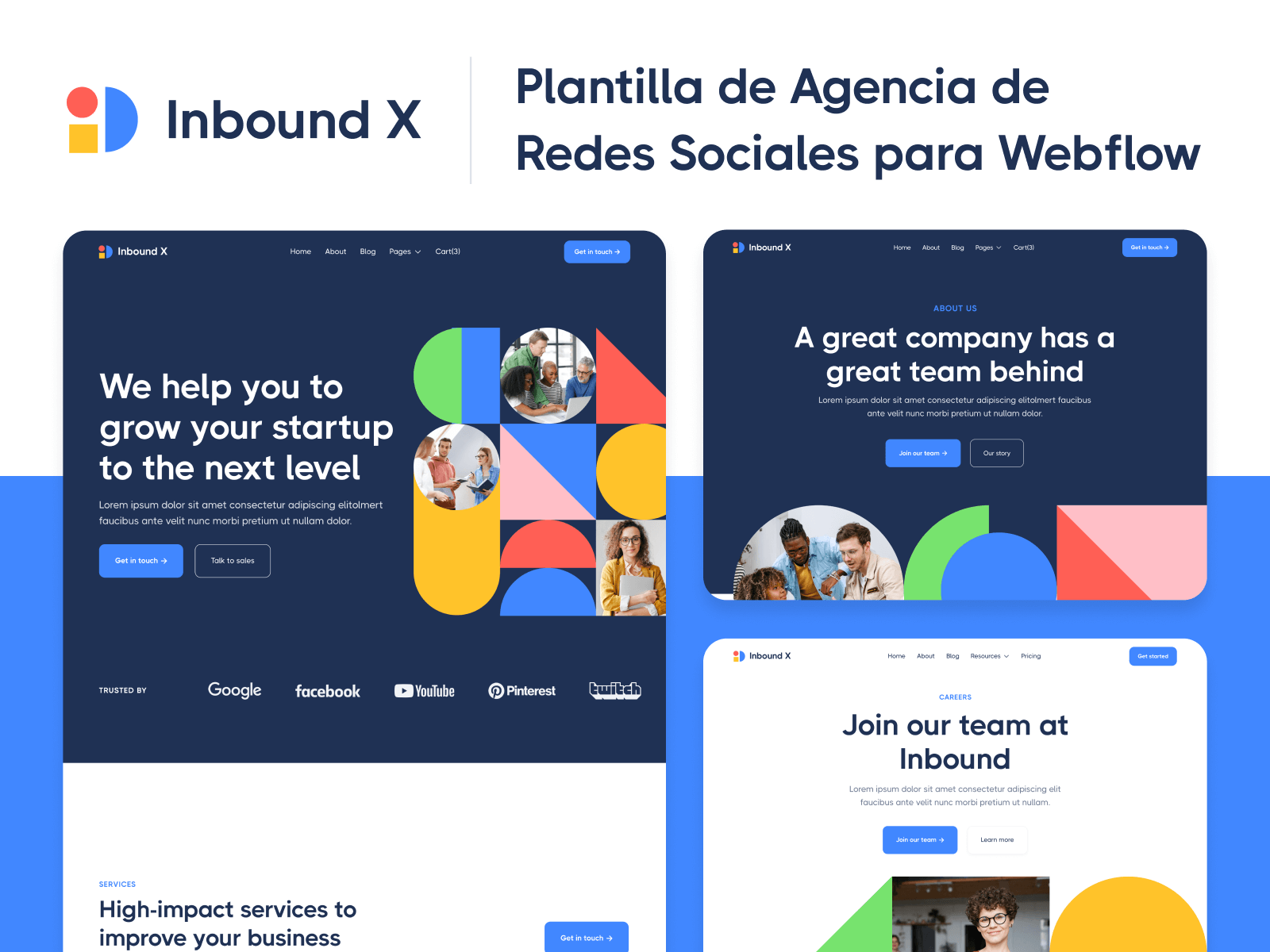  Plantilla de Agencia de Redes Sociales para Webflow