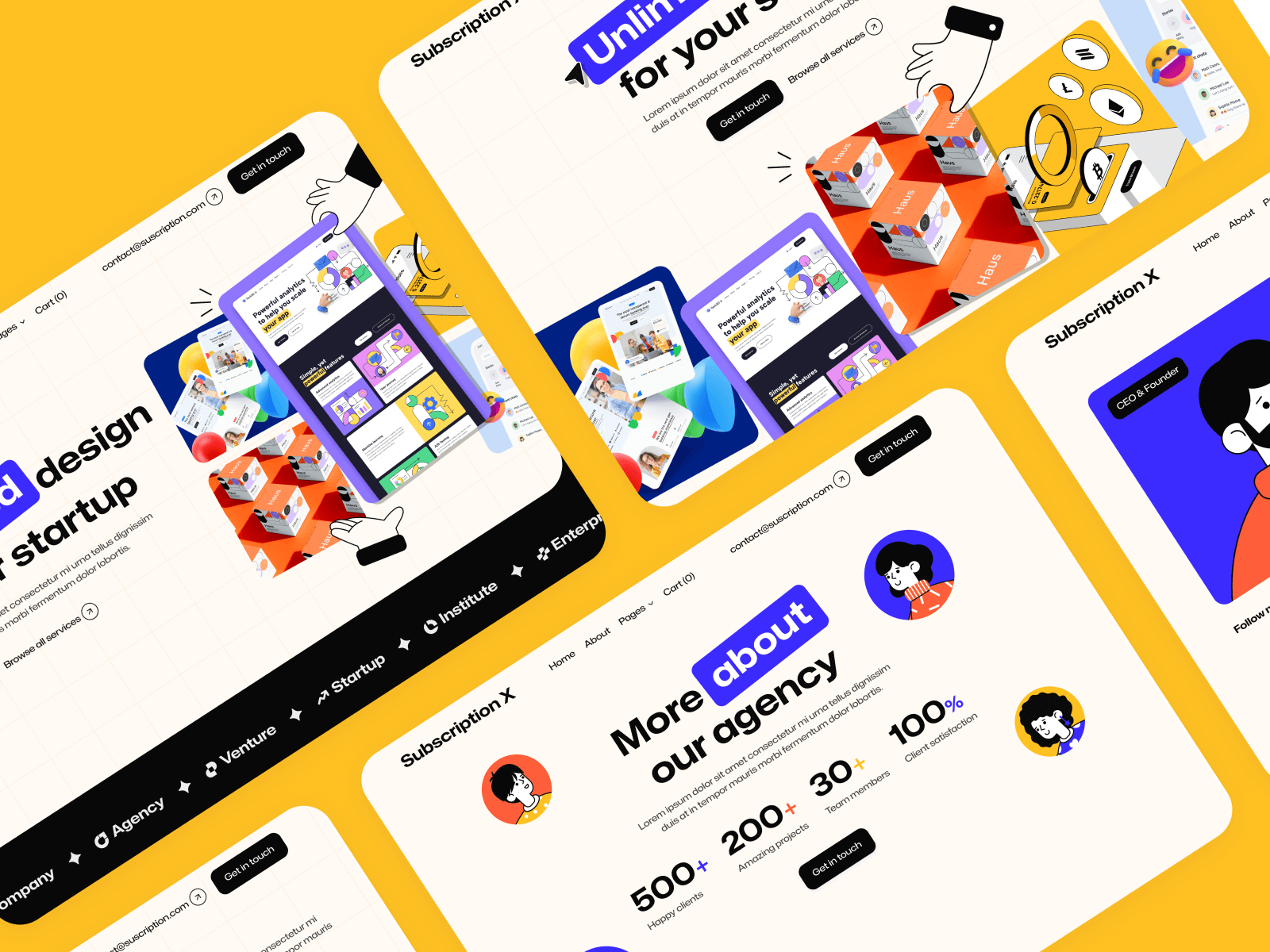 Plantilla para Webflow de Agencia de Suscripción de Diseño