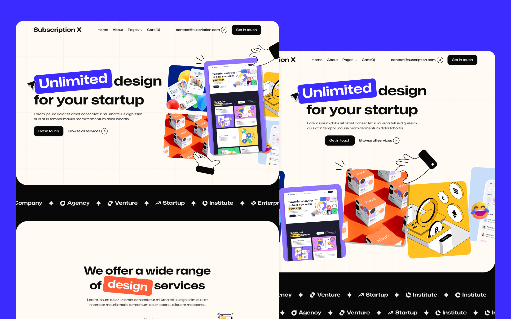 Subscription X Template para Webflow