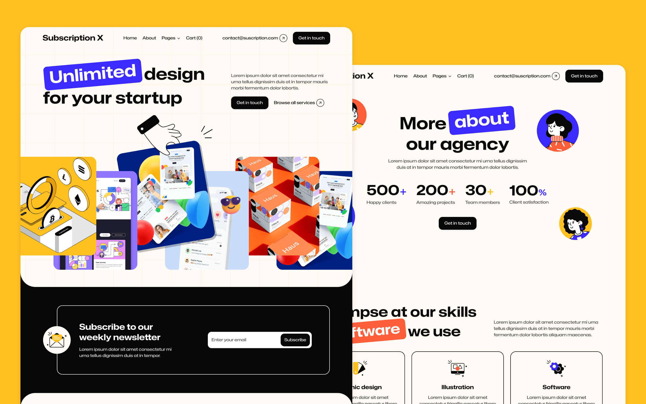 Subscription X Template para Webflow