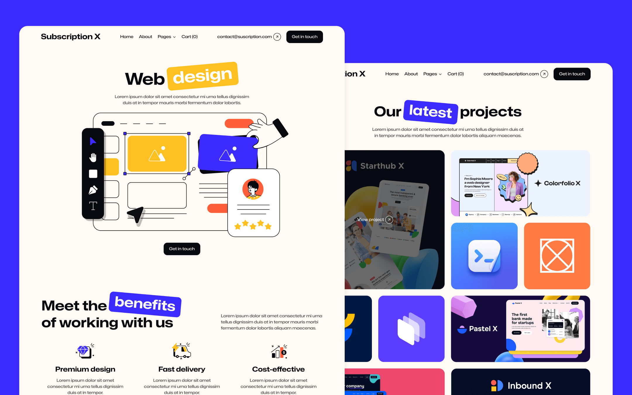 Subscription X Template para Webflow