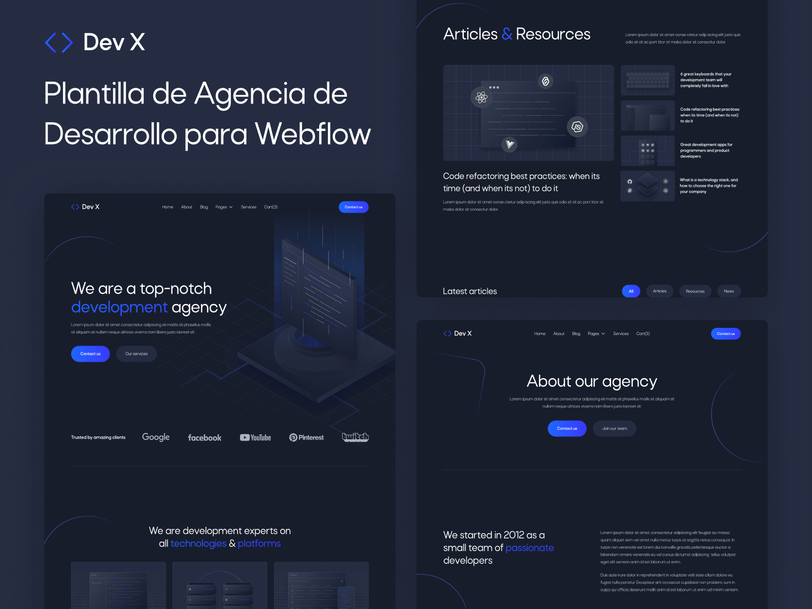 Plantilla de Agencia de Desarrollo para Webflow