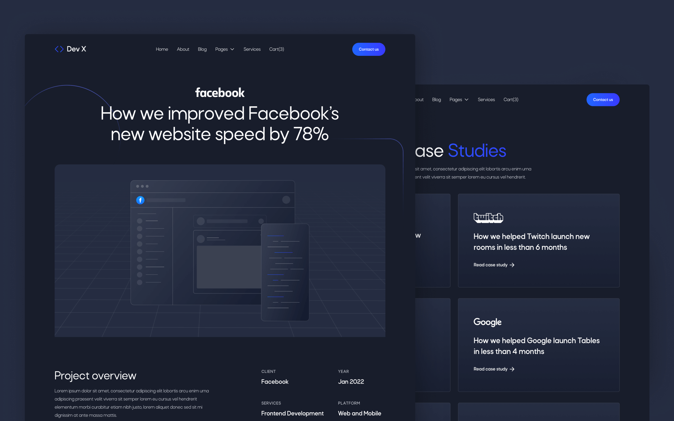 Dev X Template para Webflow