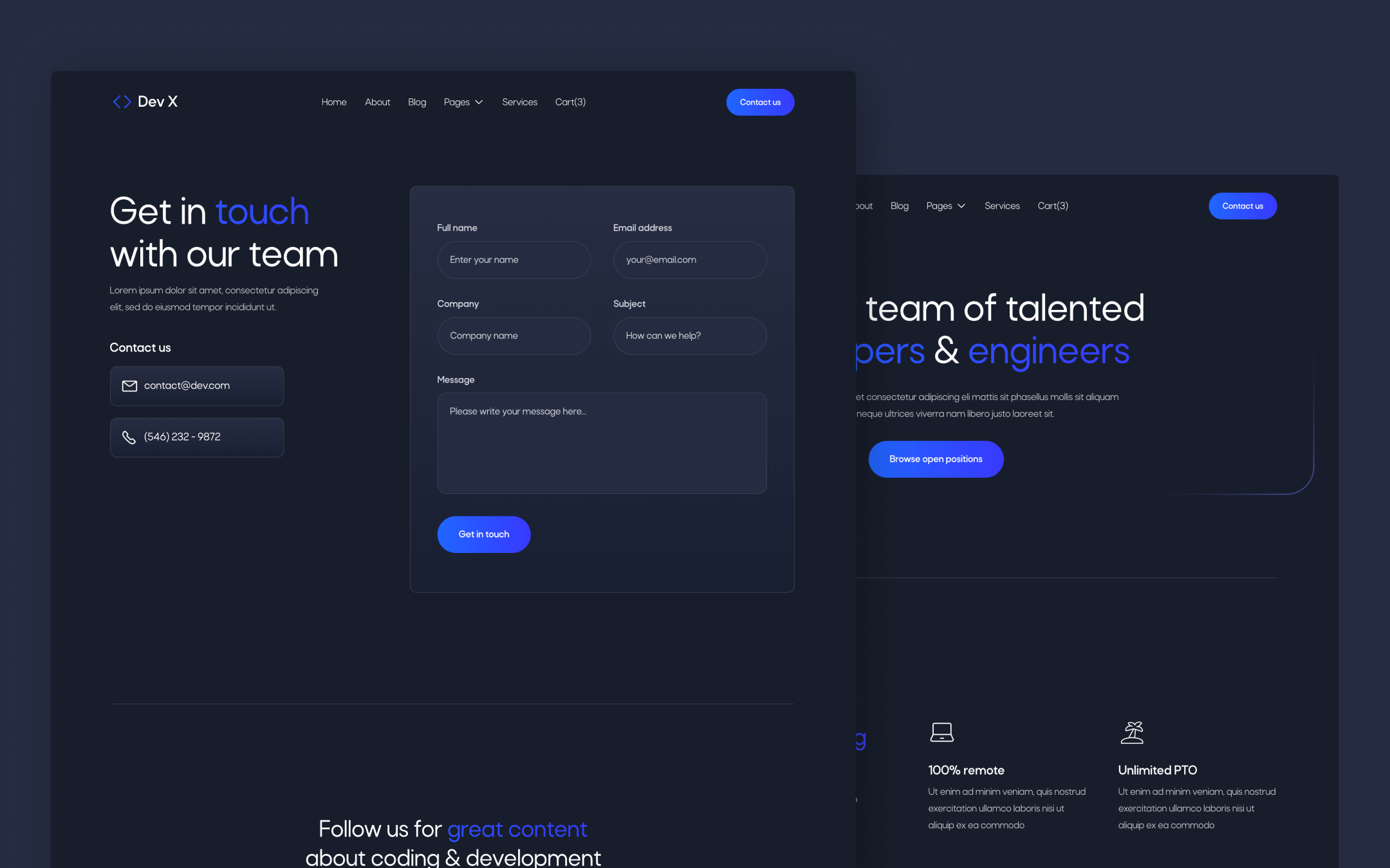 Dev X Template para Webflow