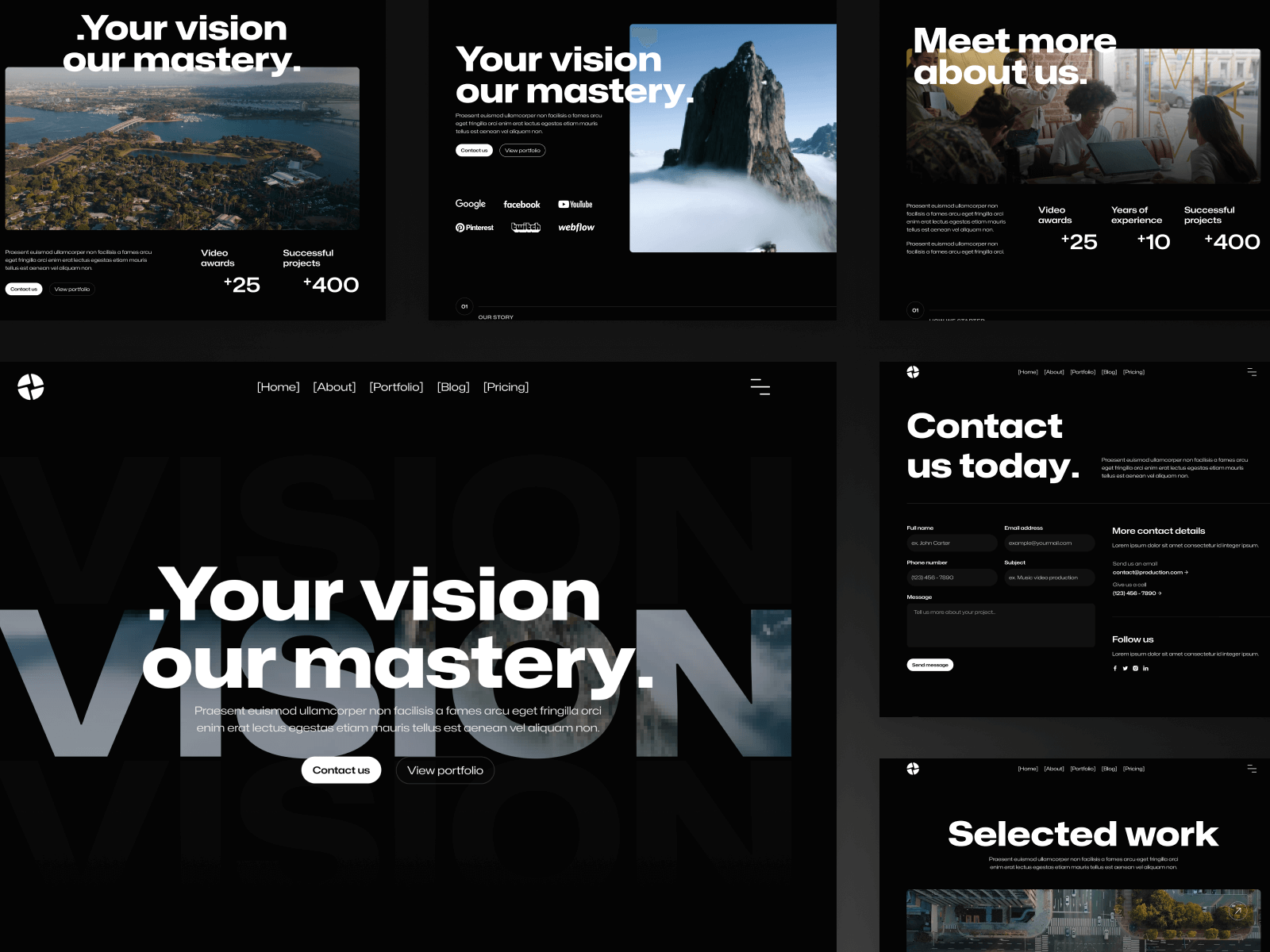 Plantilla para Webflow de Agencia de Video