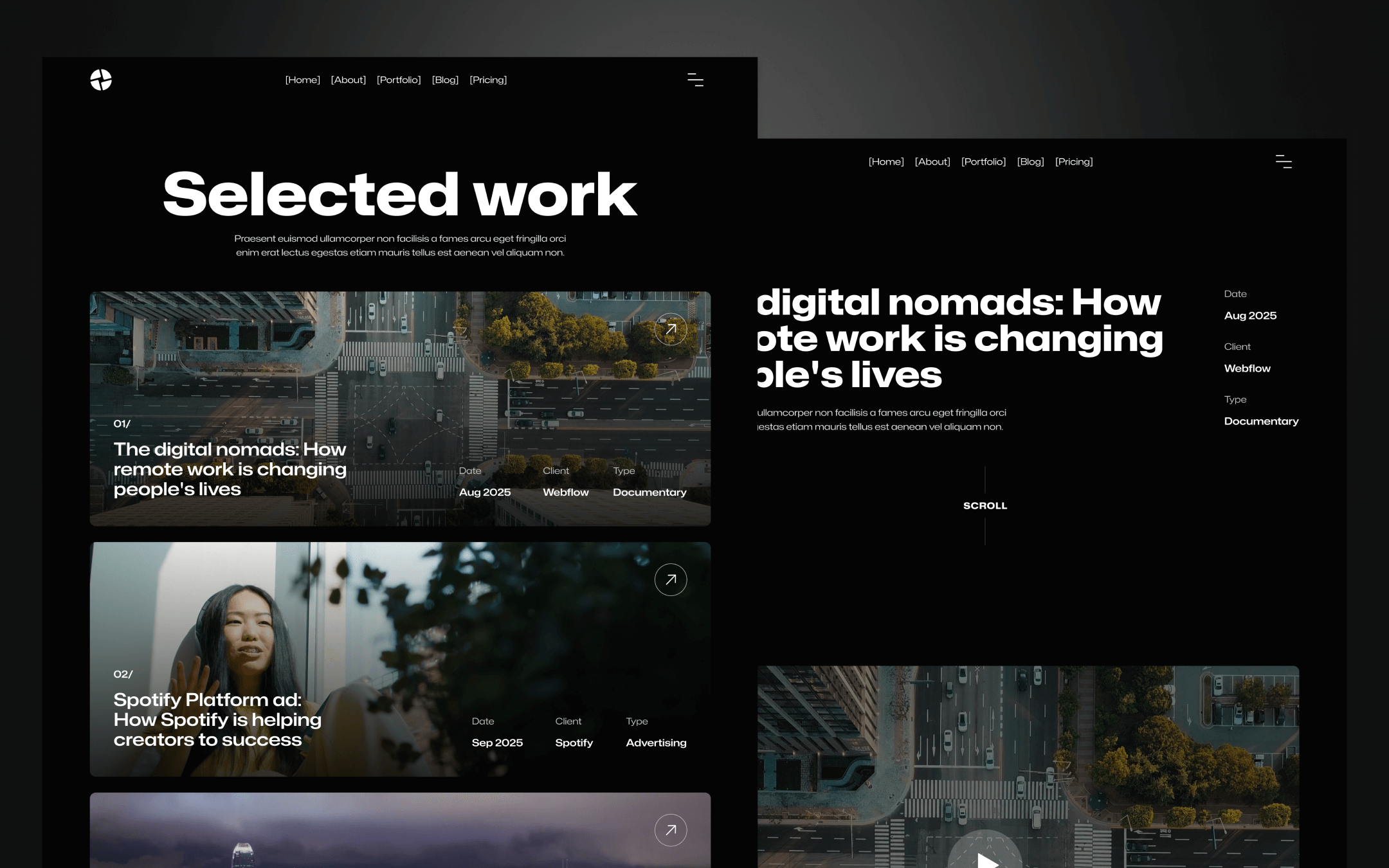 Production X Template para Webflow