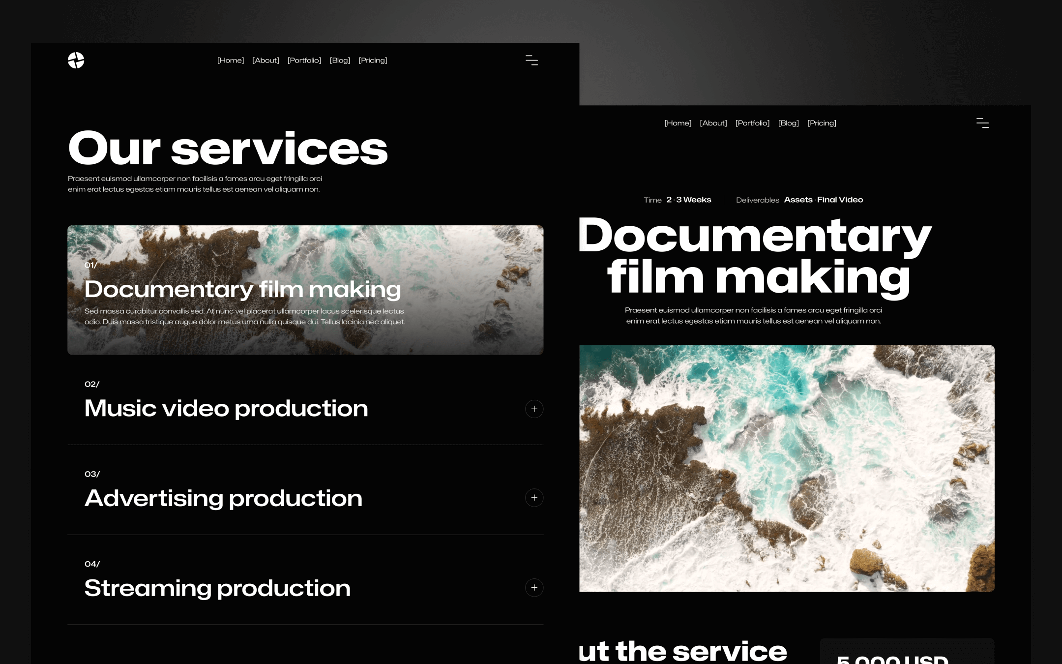 Production X Template para Webflow