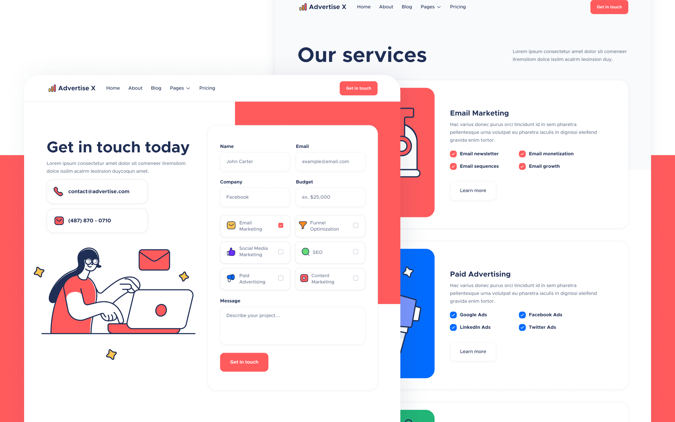 Advertise X Template para Webflow