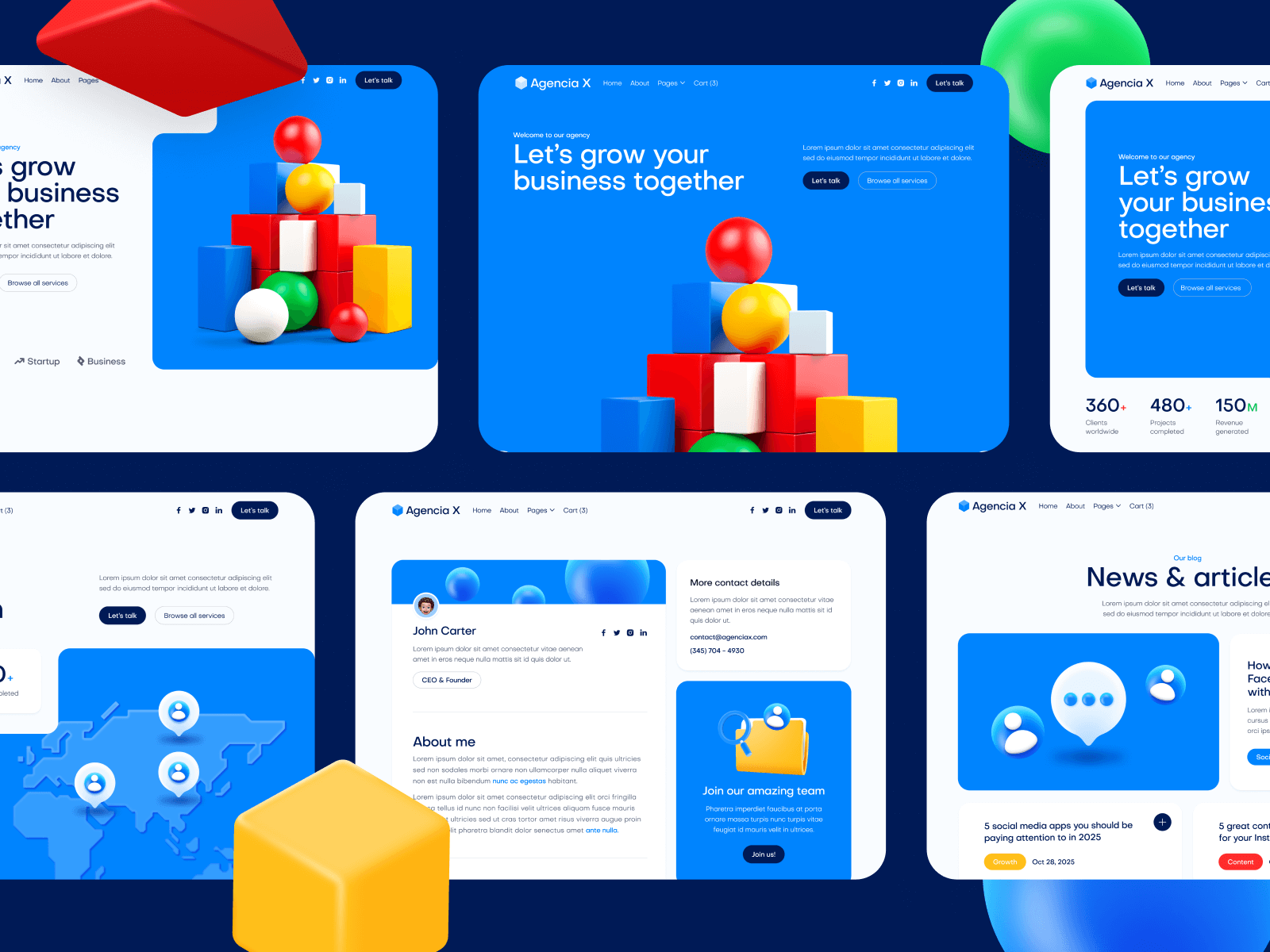 Plantilla de Agencia de Redes Sociales para Sitio Web en Webflow