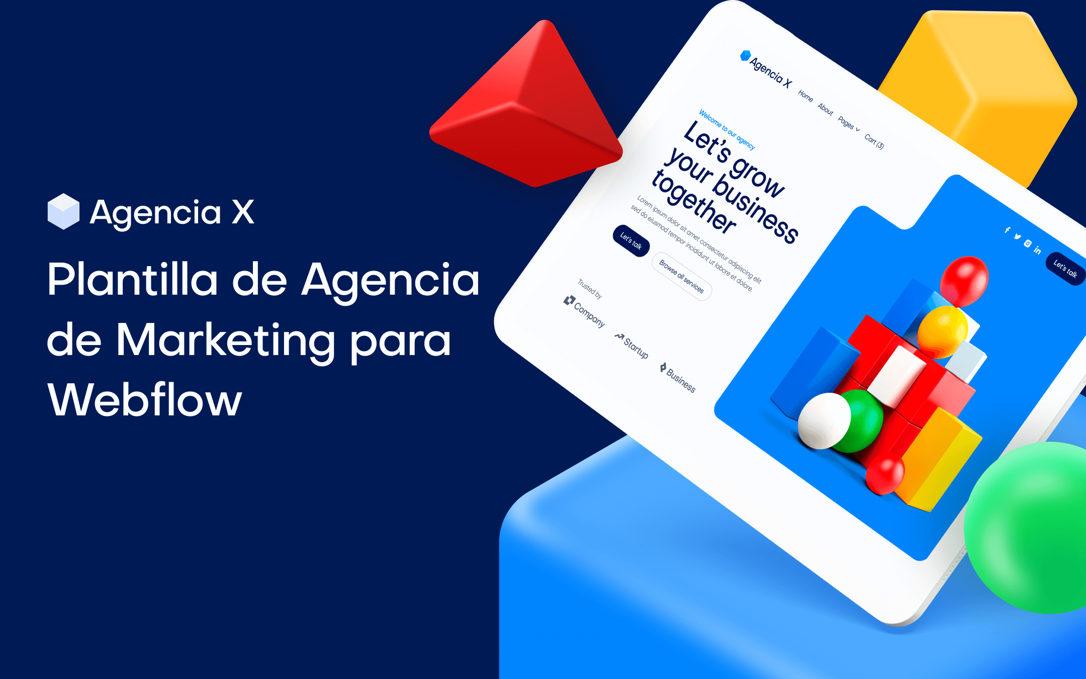 Plantilla de Agencia Moderna de Marketing para Webflow