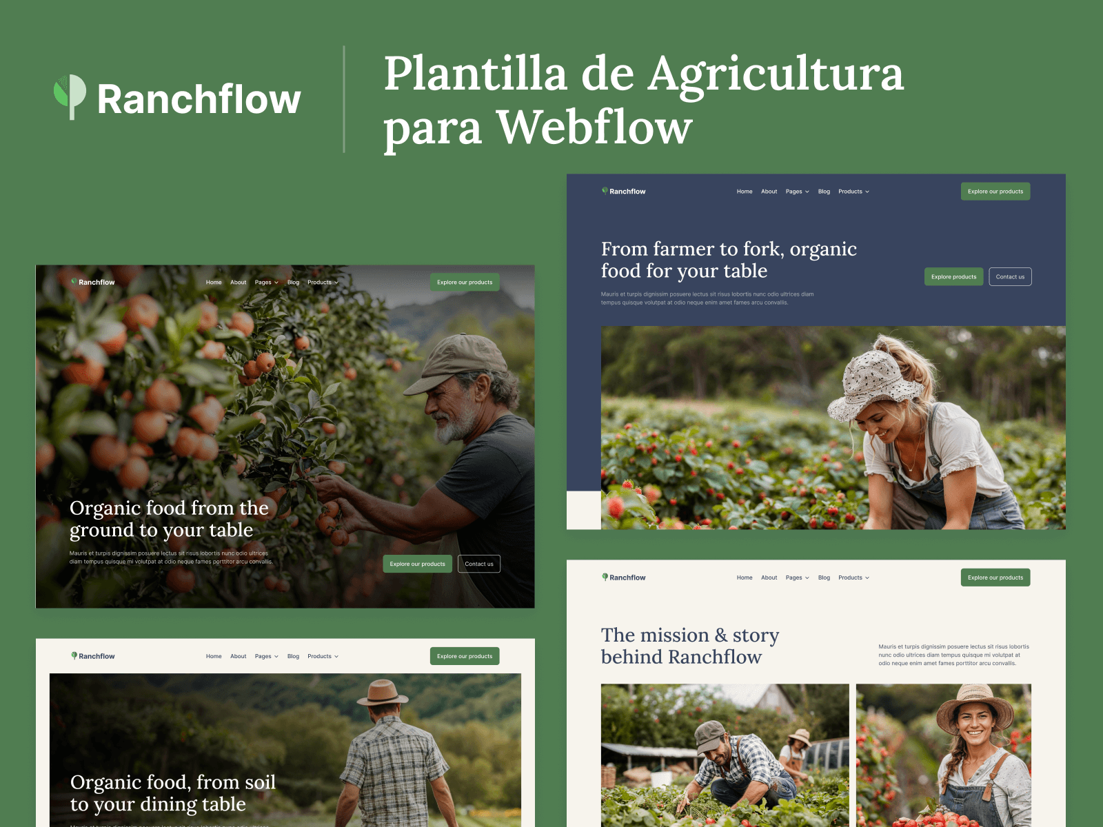 Plantilla de Agricultura para Webflow