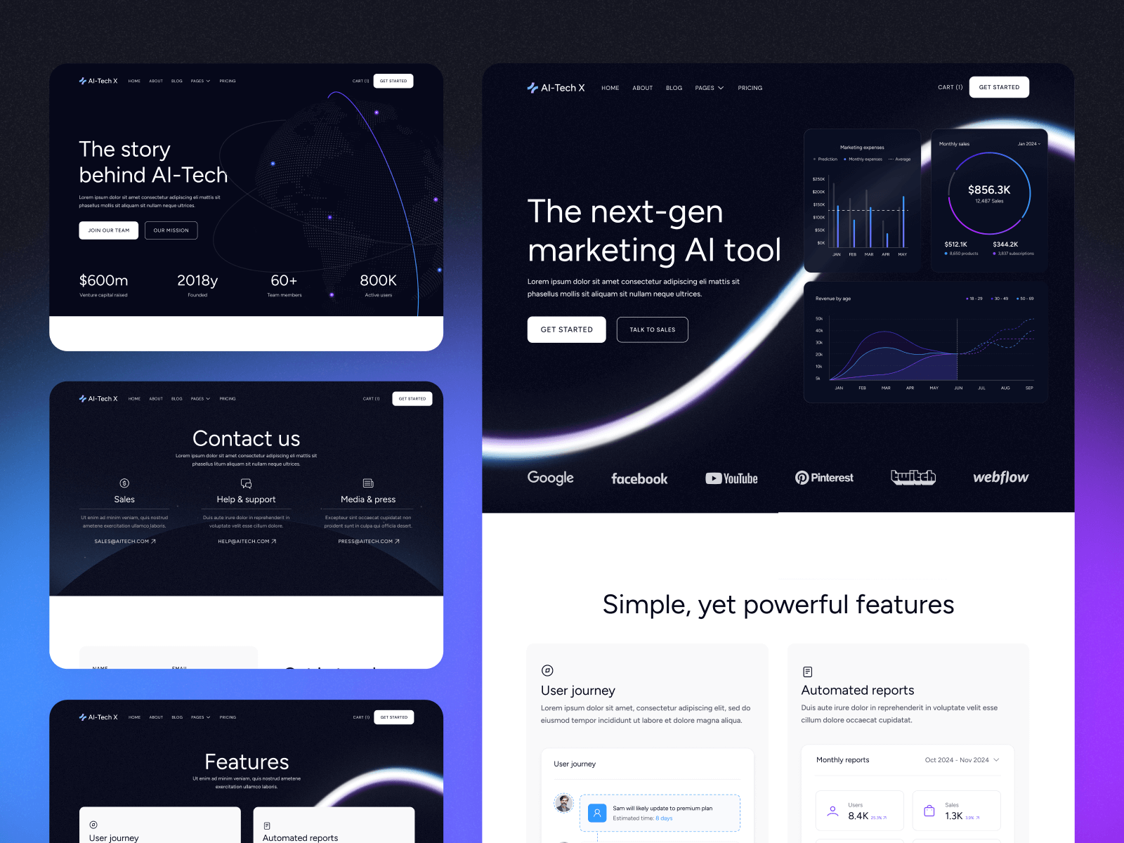 Plantilla de AI & ML para Webflow