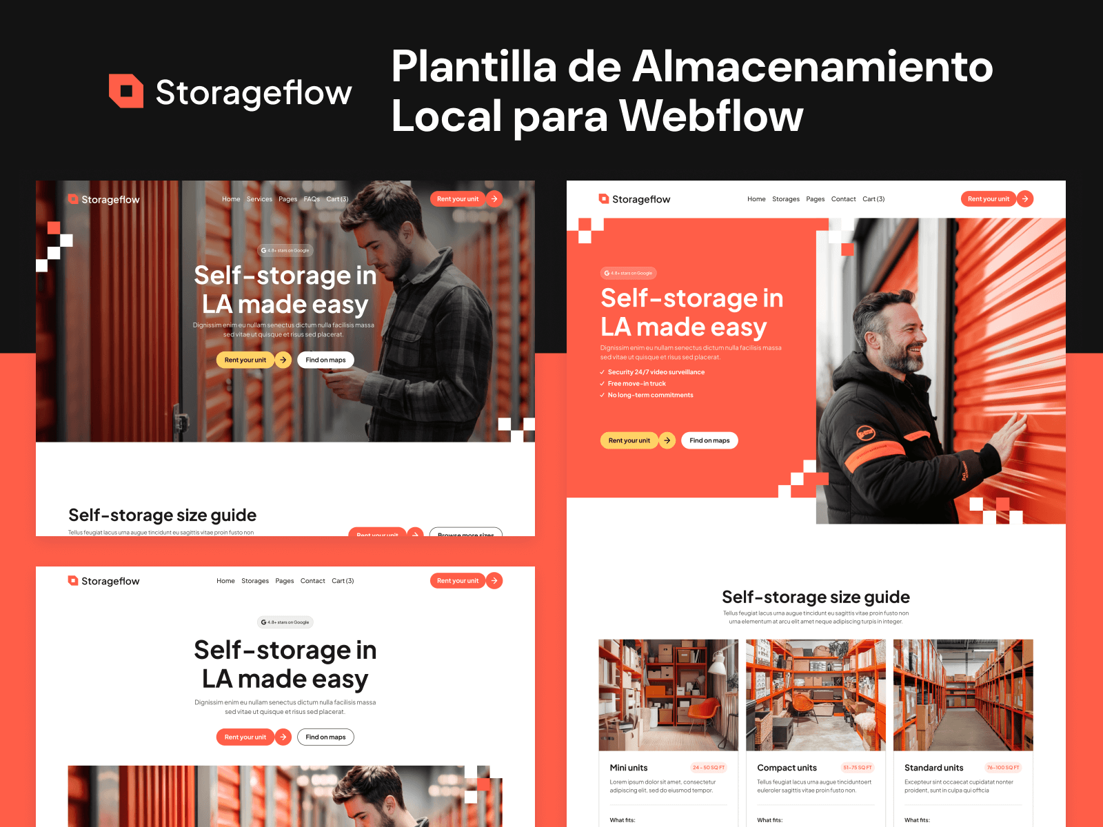 Plantilla de Almacenamiento Local para Webflow