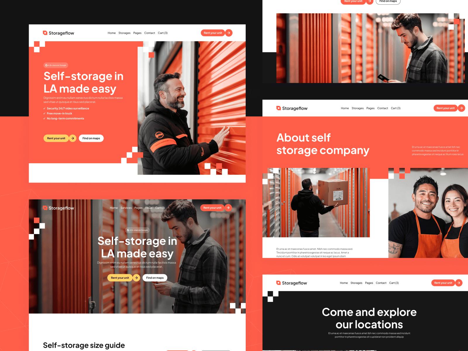 Plantilla de Autoalmacenamiento para Sitio Web en Webflow