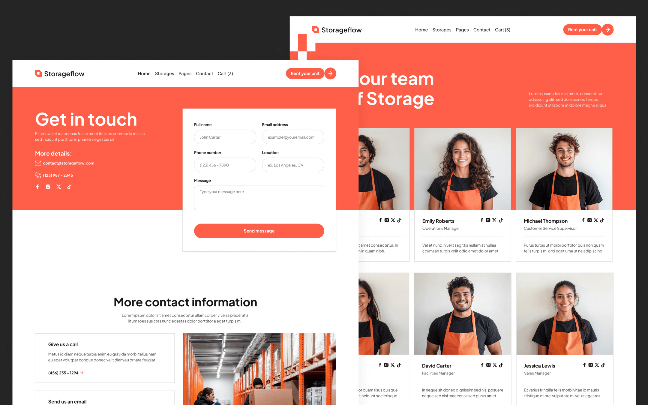 Storageflow Template para Webflow