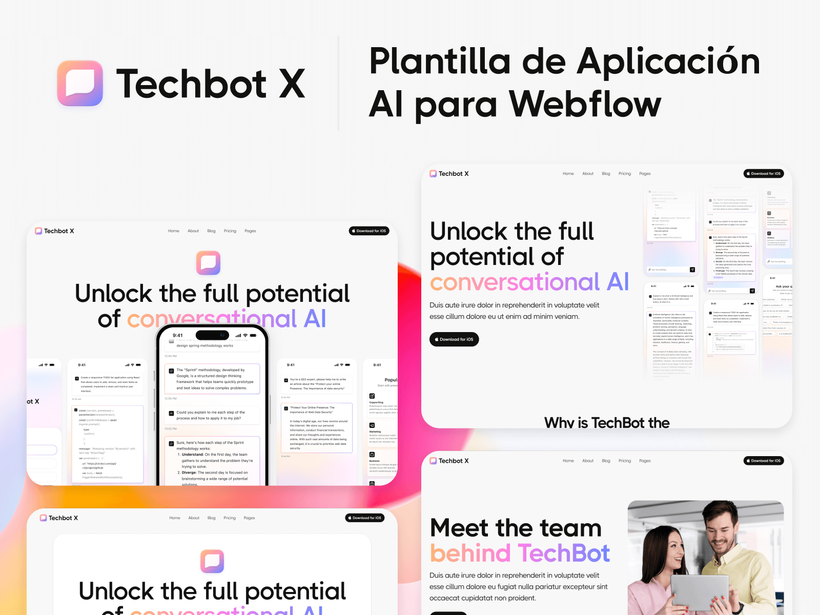 Plantilla de Aplicación AI para Webflow