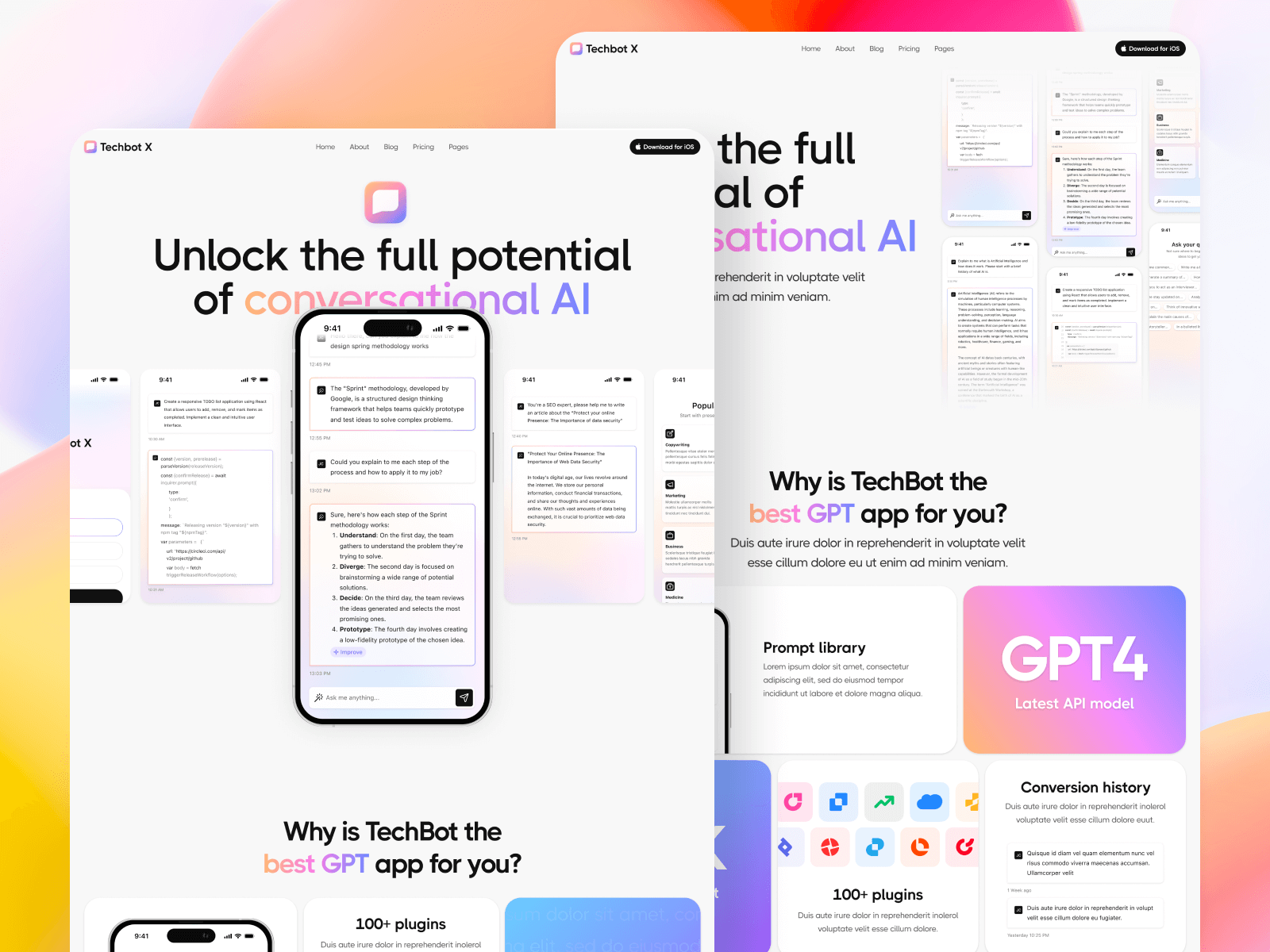 Template de App Mobile de AI para Webflow