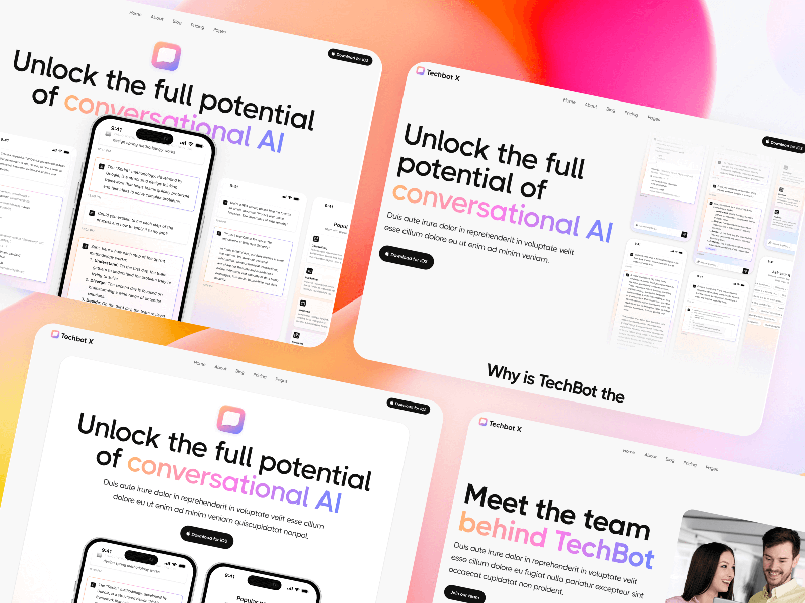 Plantilla de App Mobile de AI para Sitio Web en Webflow