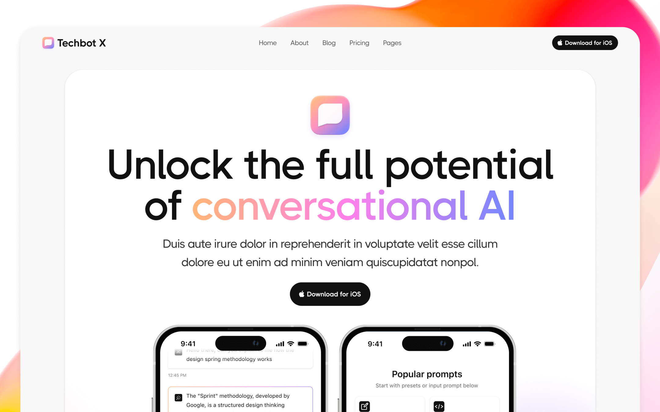 TechBot X Template para Webflow