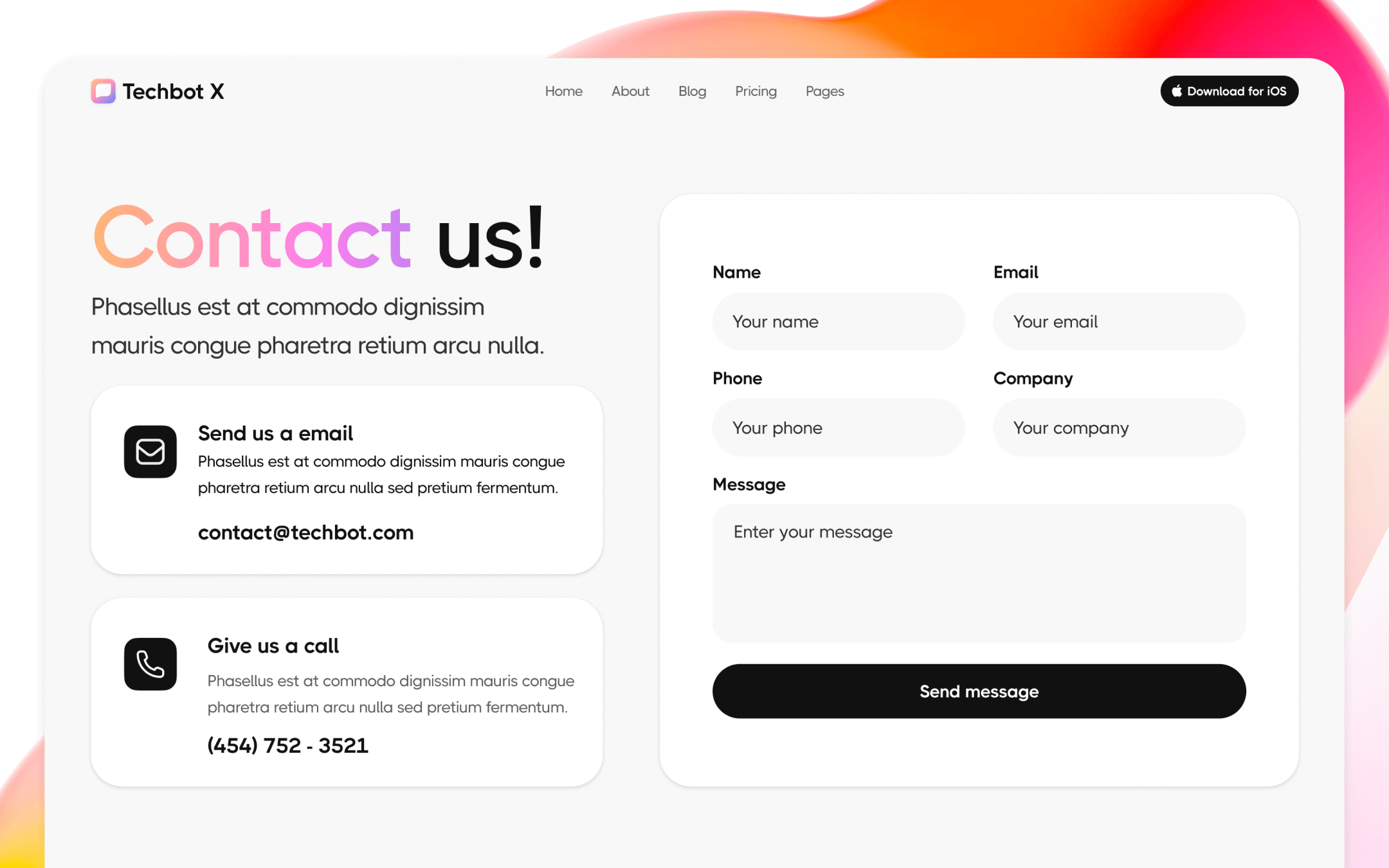 TechBot X Template para Webflow