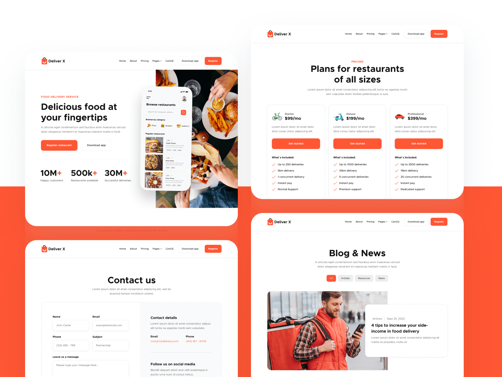 Plantilla para Webflow de Aplicación de Entrega a Domicilio