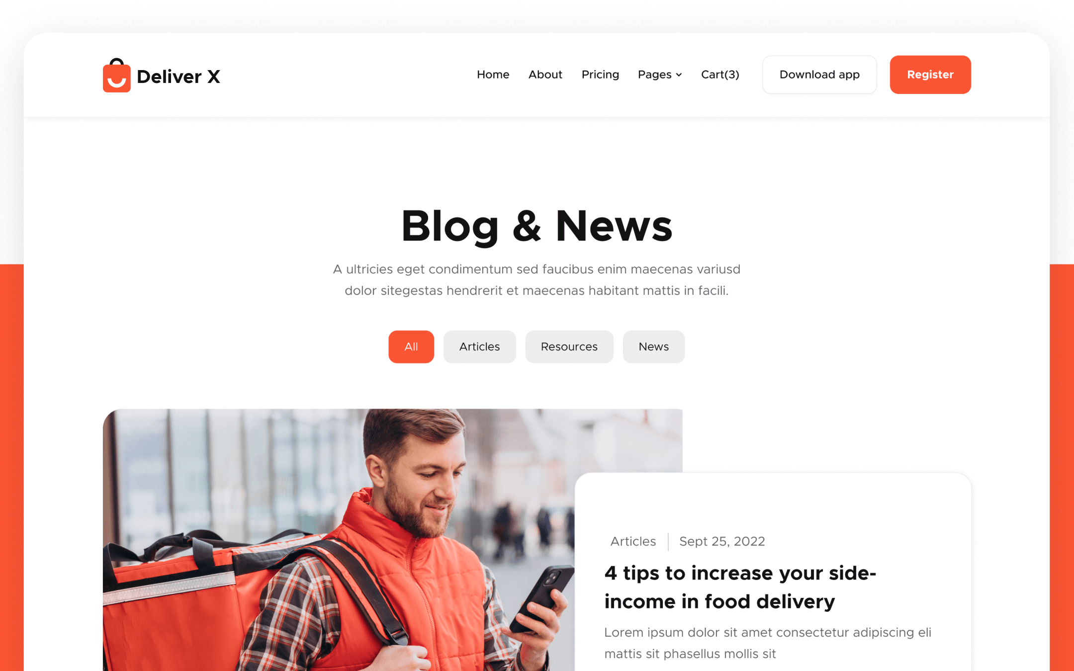 Delivery X Template para Webflow
