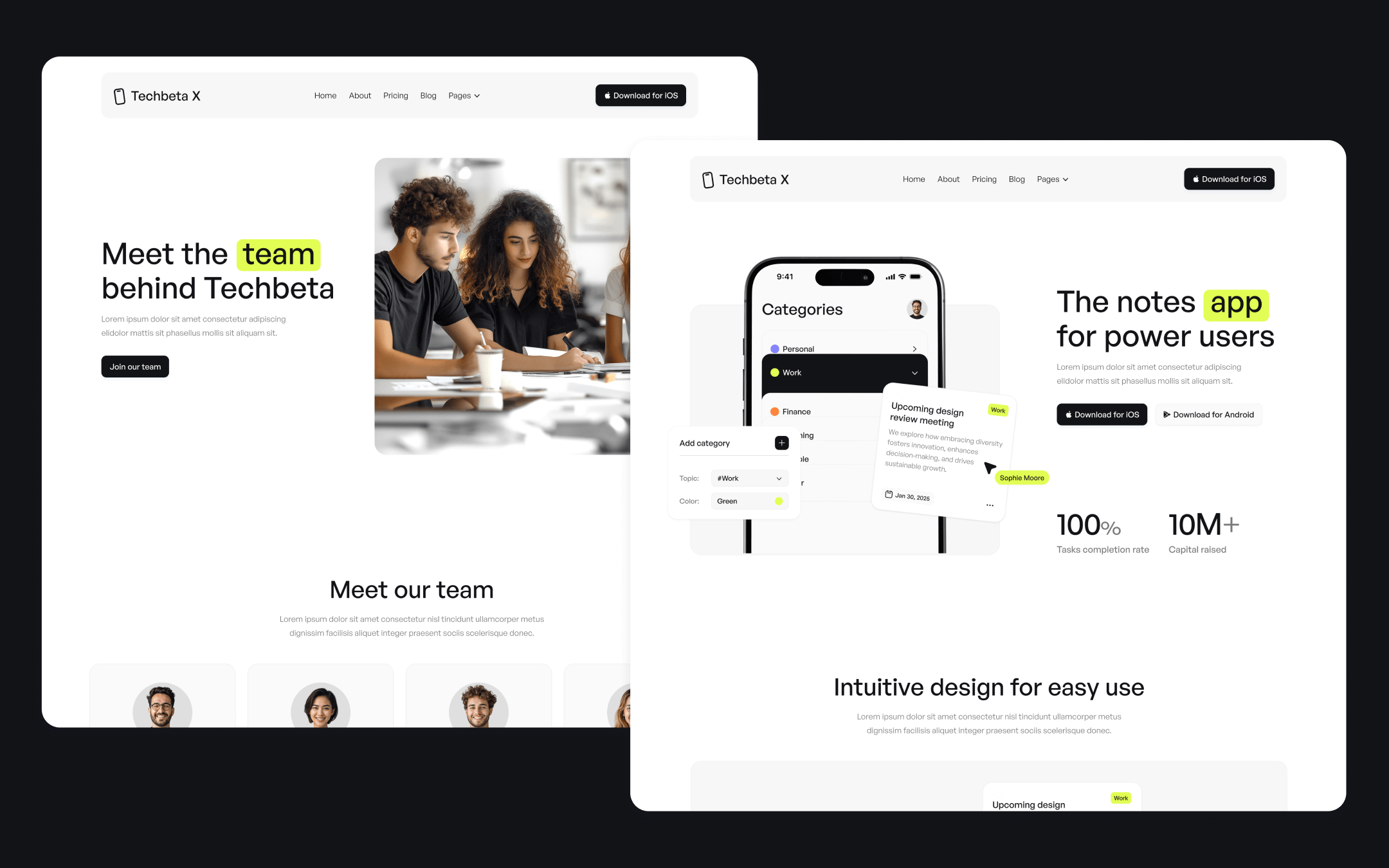 Techbeta X Template para Webflow