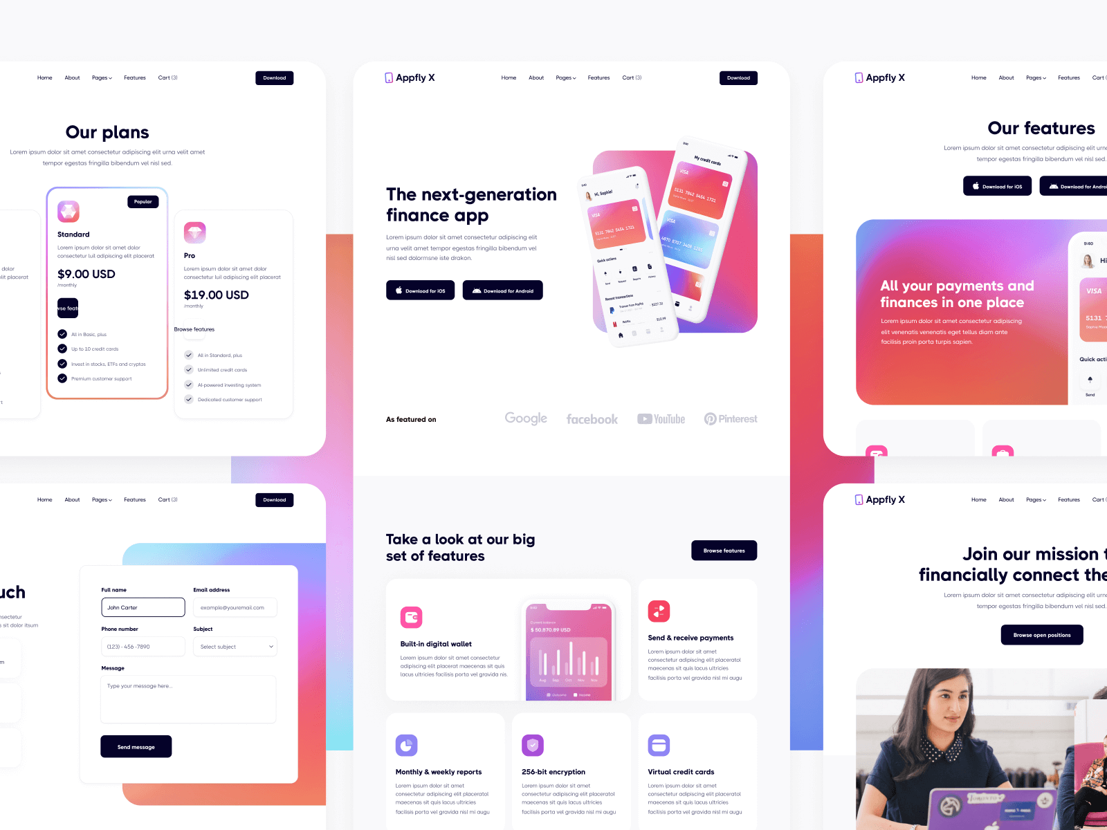 Plantilla para Webflow de Aplicación Mobile