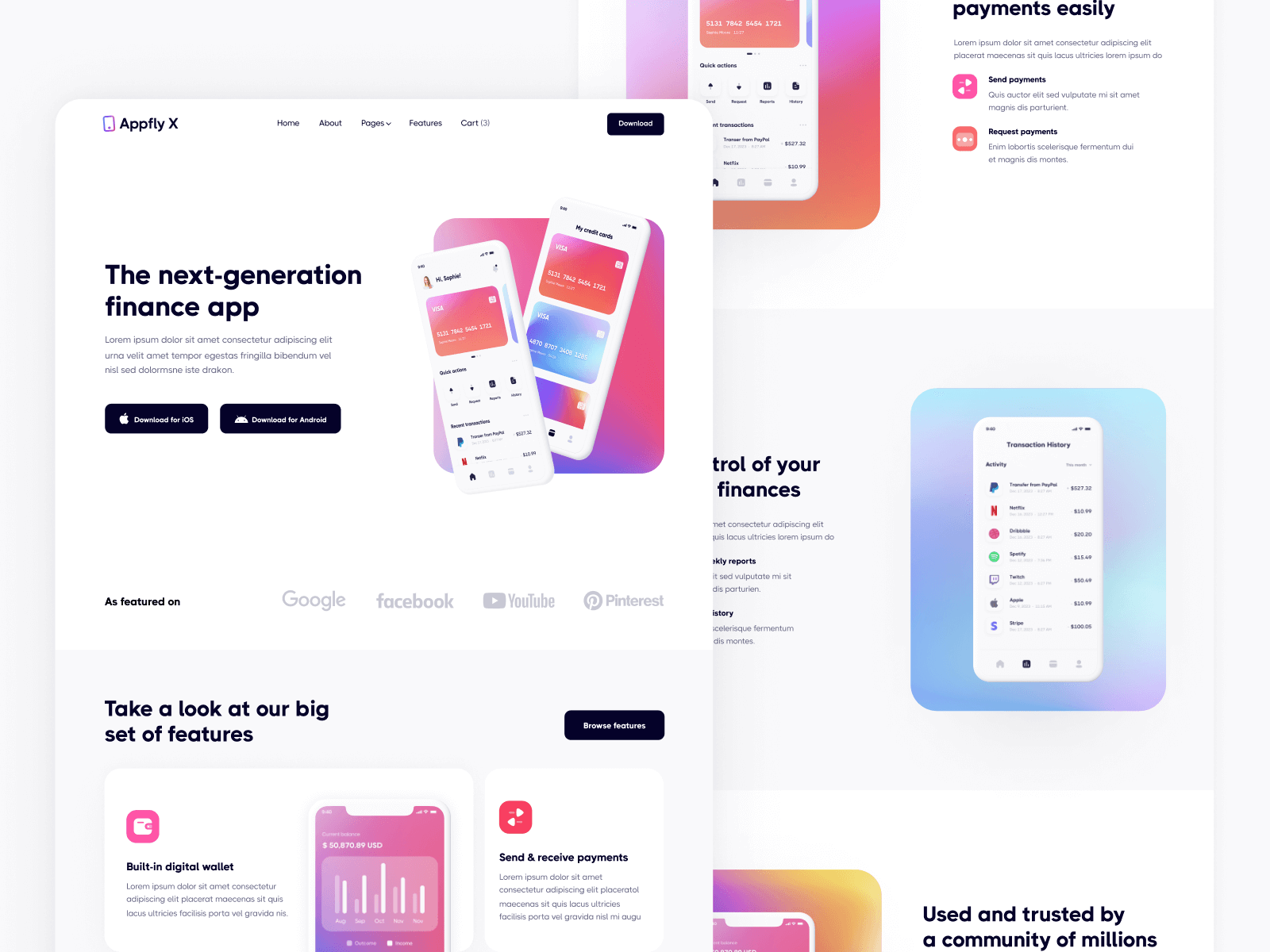 Plantilla de App Móvil para Webflow