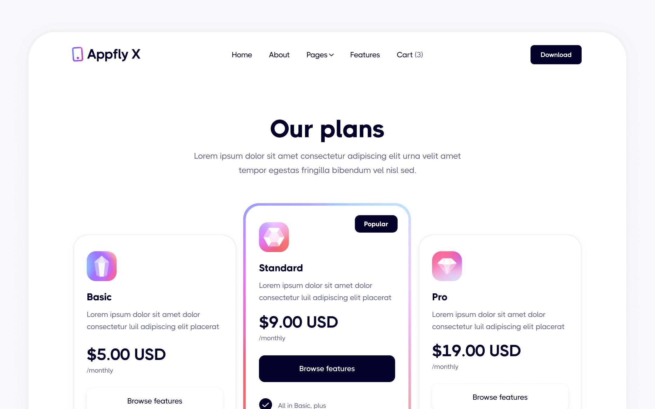 Appfly X Template para Webflow