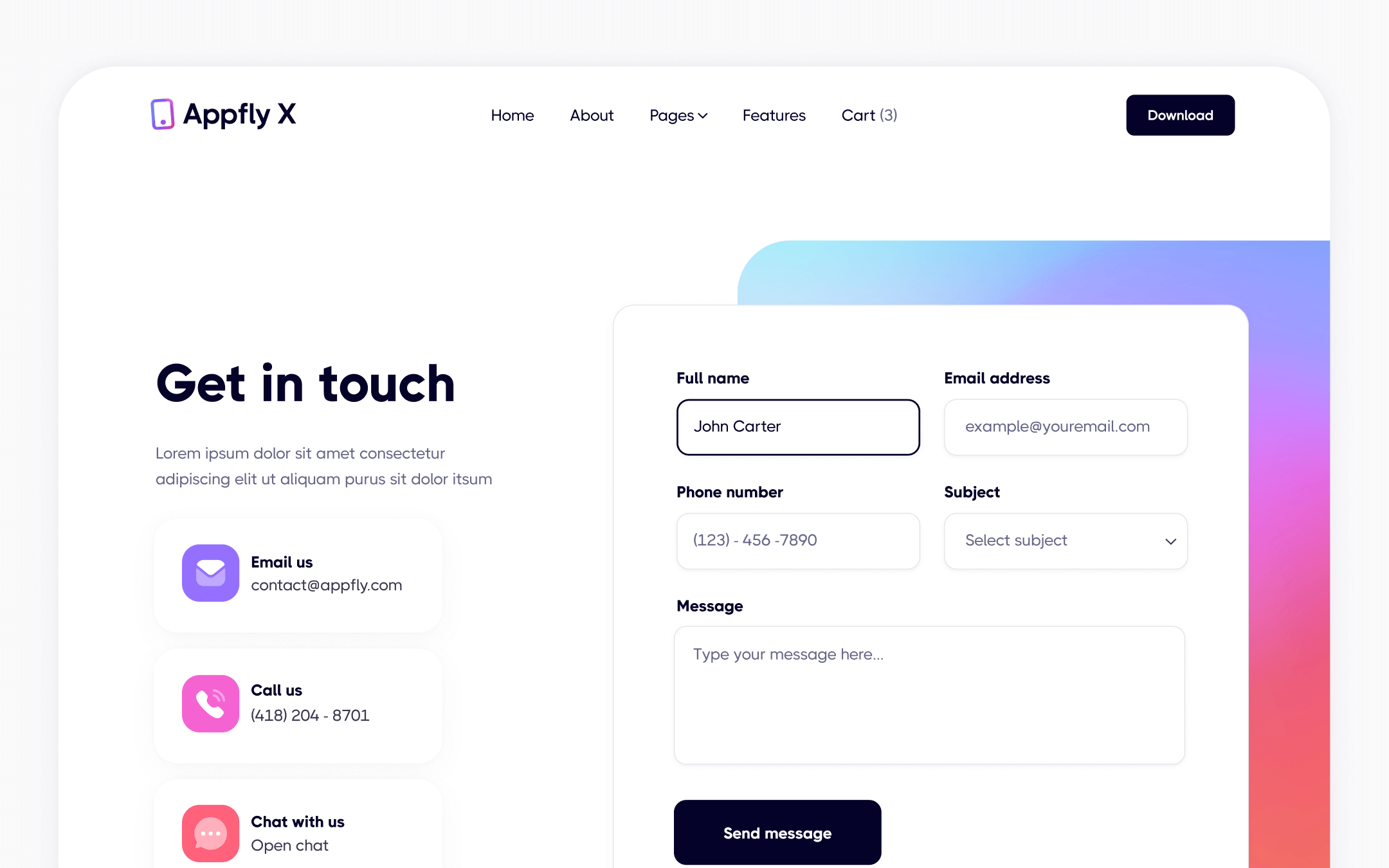 Appfly X Template para Webflow