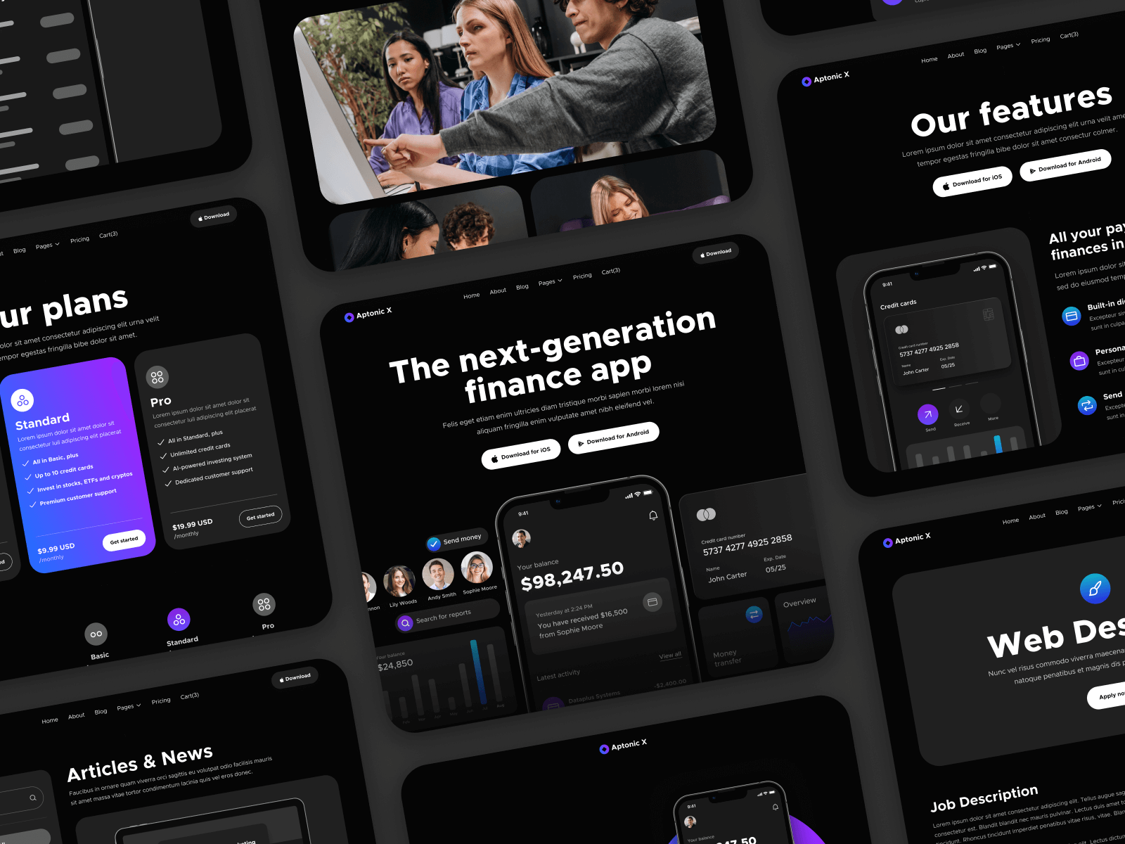 Plantilla para Webflow de Aplicación Modo Oscuro