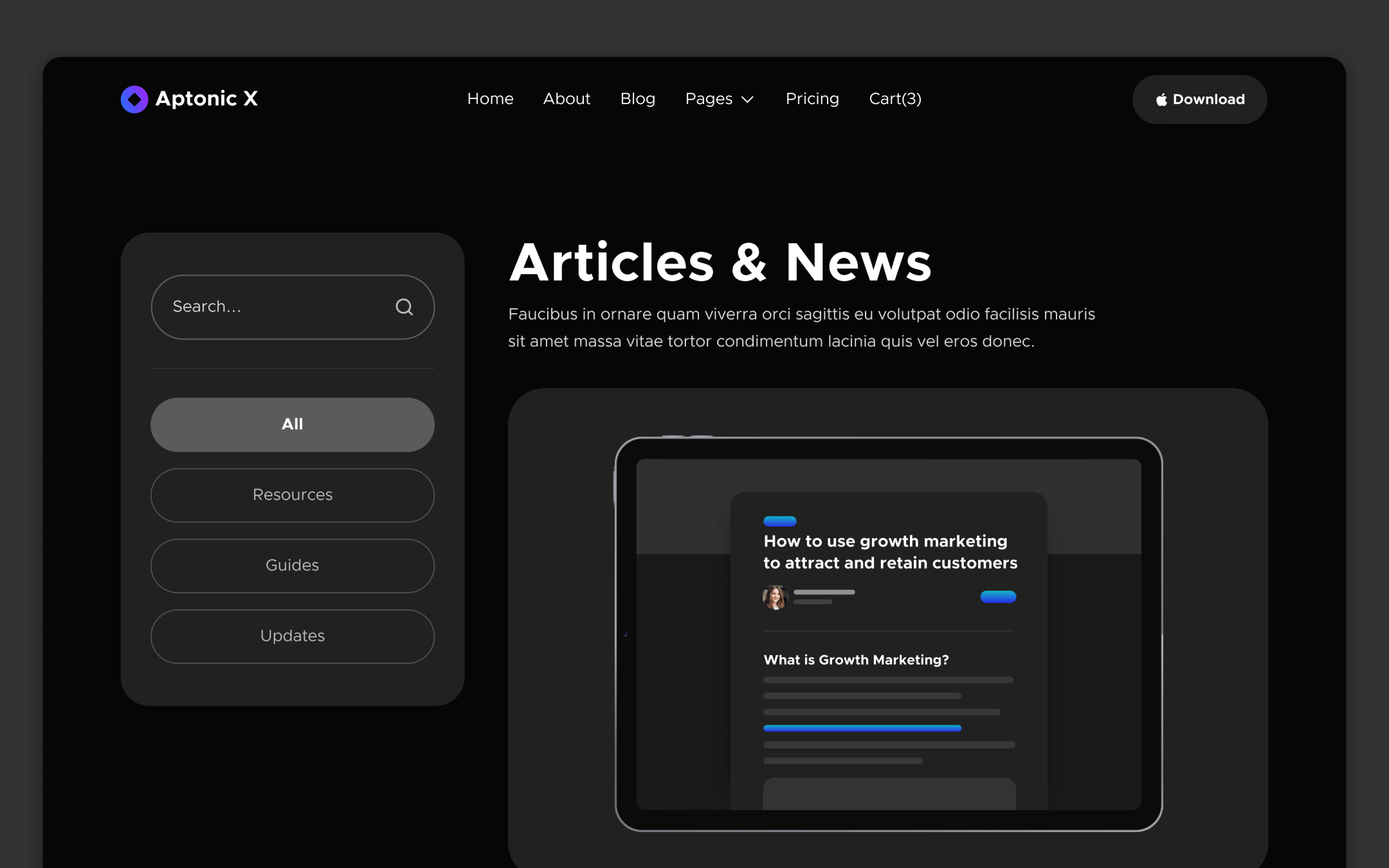Aptionic X Template para Webflow