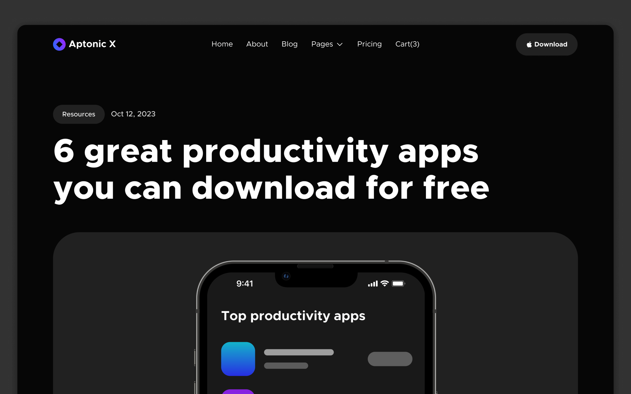 Aptionic X Template para Webflow