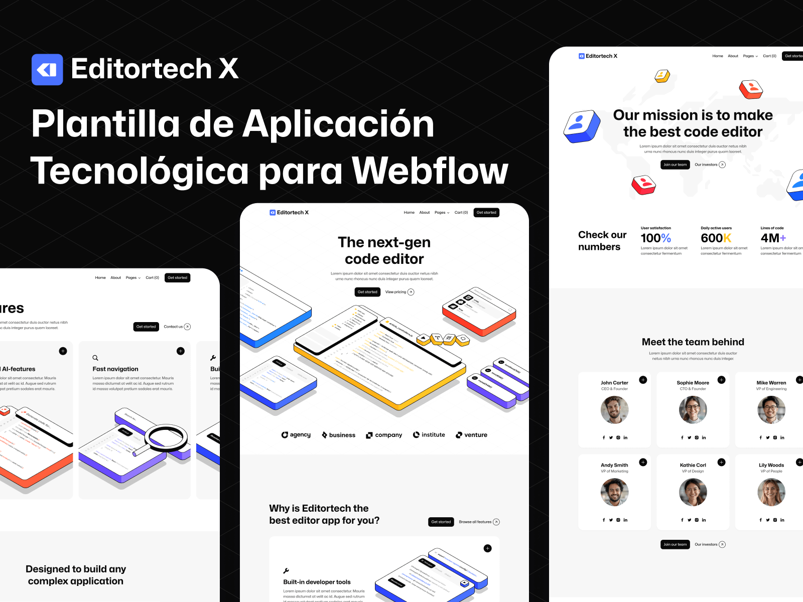 Plantilla de Aplicación Tecnológica para Webflow