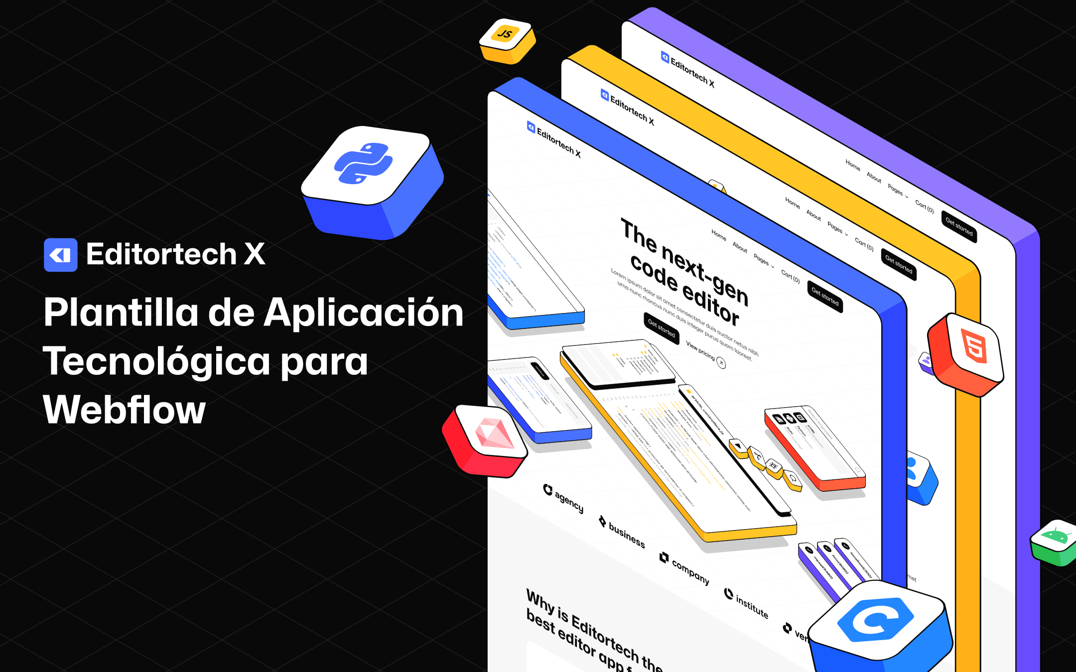 Plantilla de Aplicación Tecnológica para Webflow